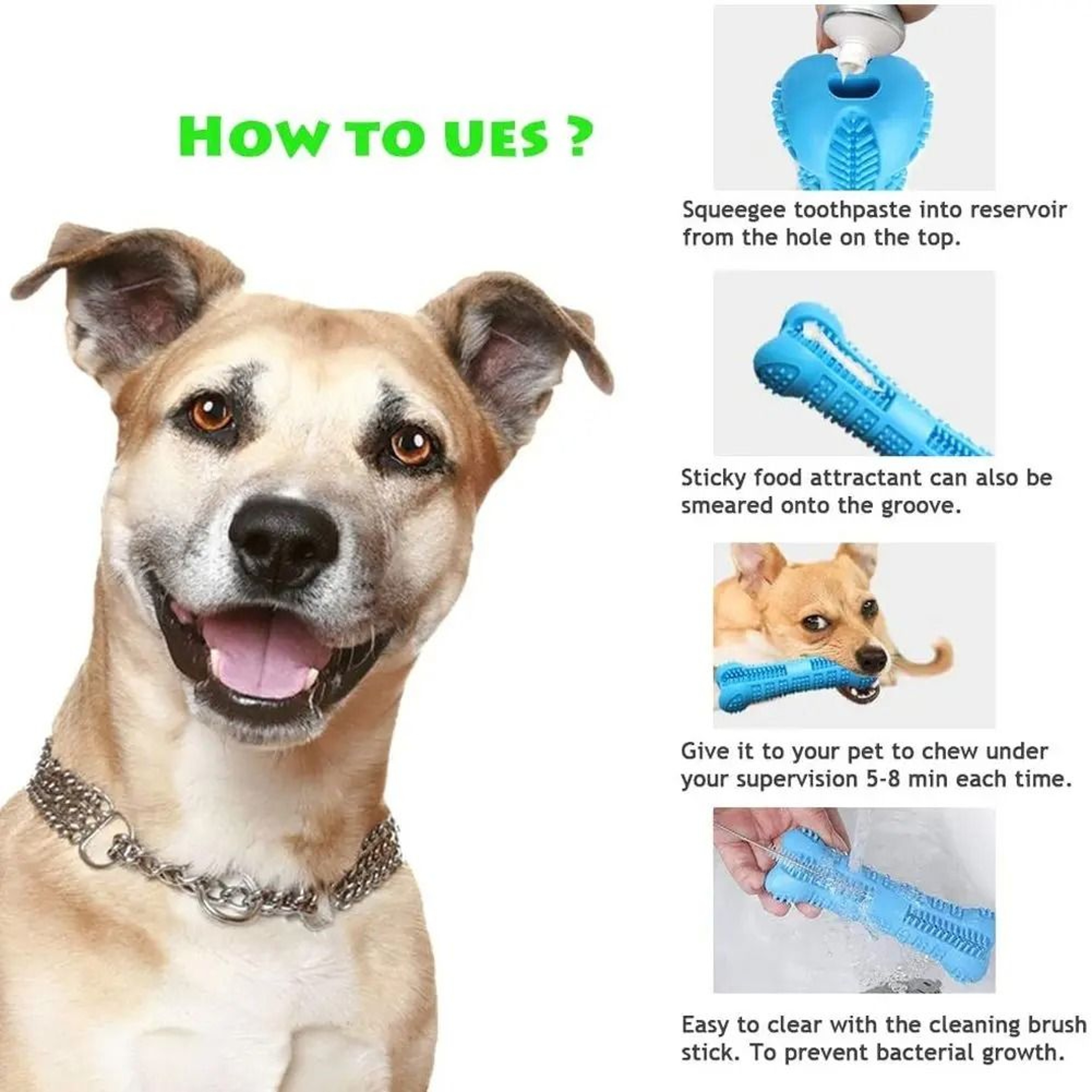 Soft Rubber Dog Toothbrush Chew Stick For Small And Medium Dogs 5