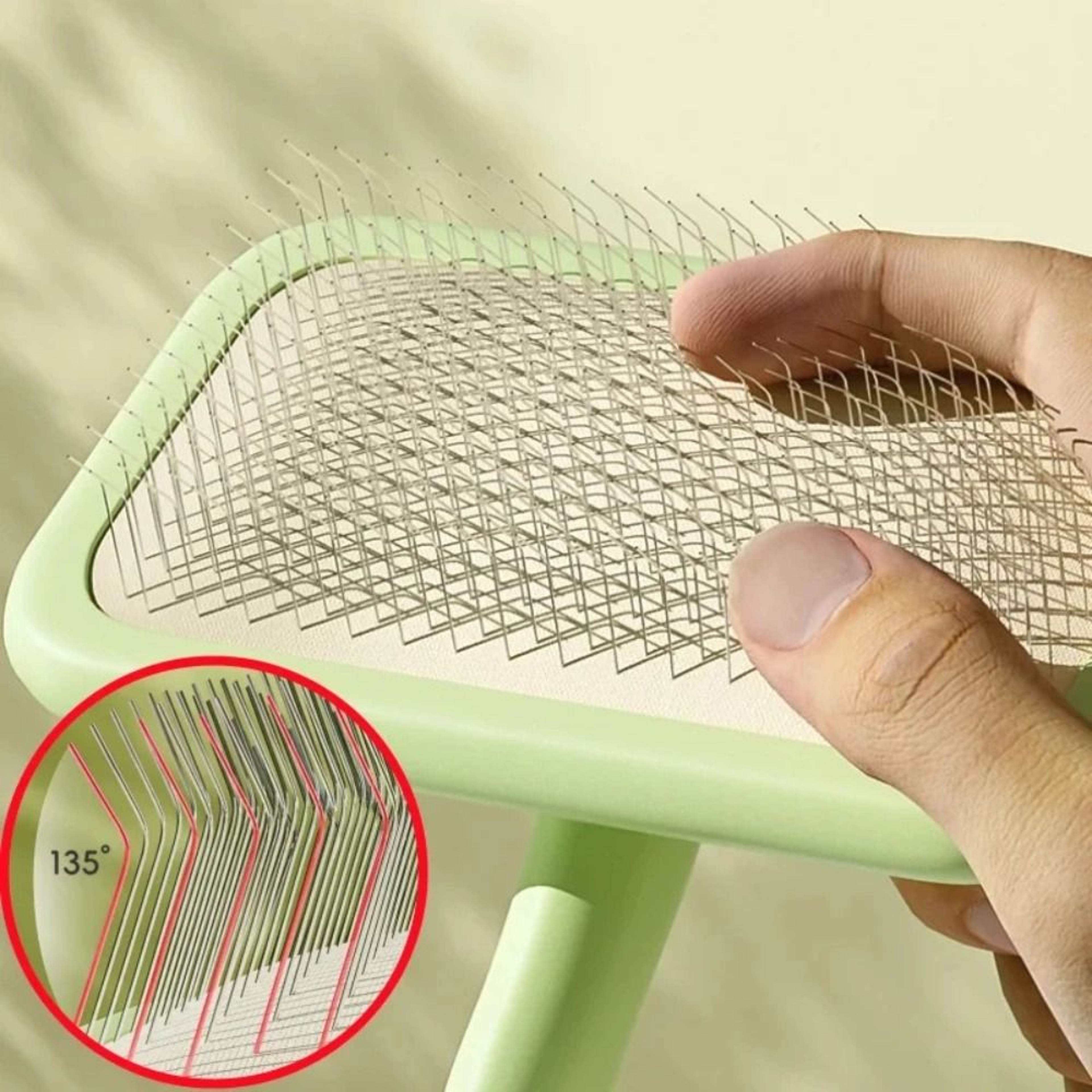 Dog And Cat Grooming Brush Stainless Steel Pet Hair Remover With Comfort Handle 4