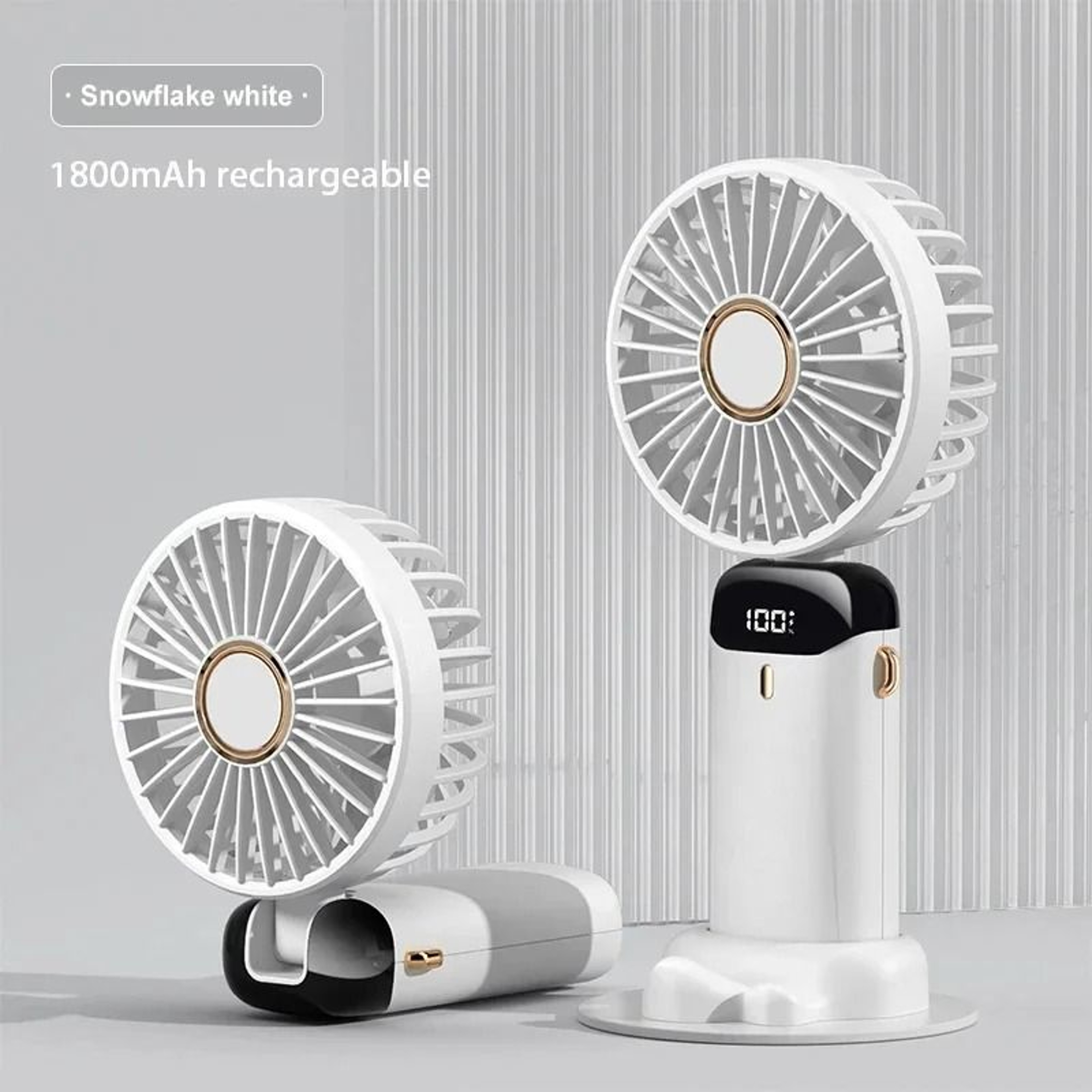 Handheld Mini Fan Foldable Portable Neck Hanging Rechargeable Fan With Display 7