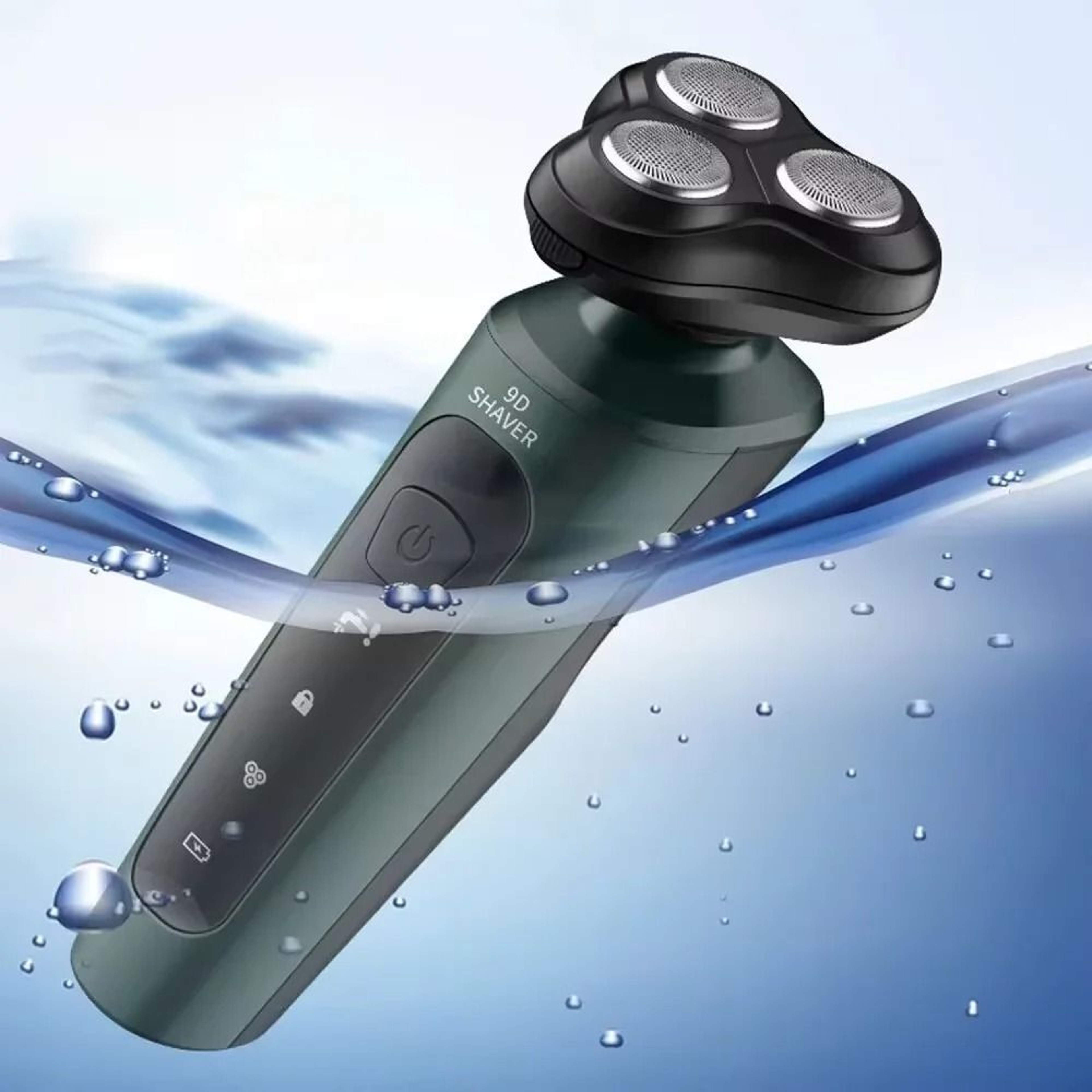 9D Electric Shaver Rechargeable USB High Power Beard Razor 0