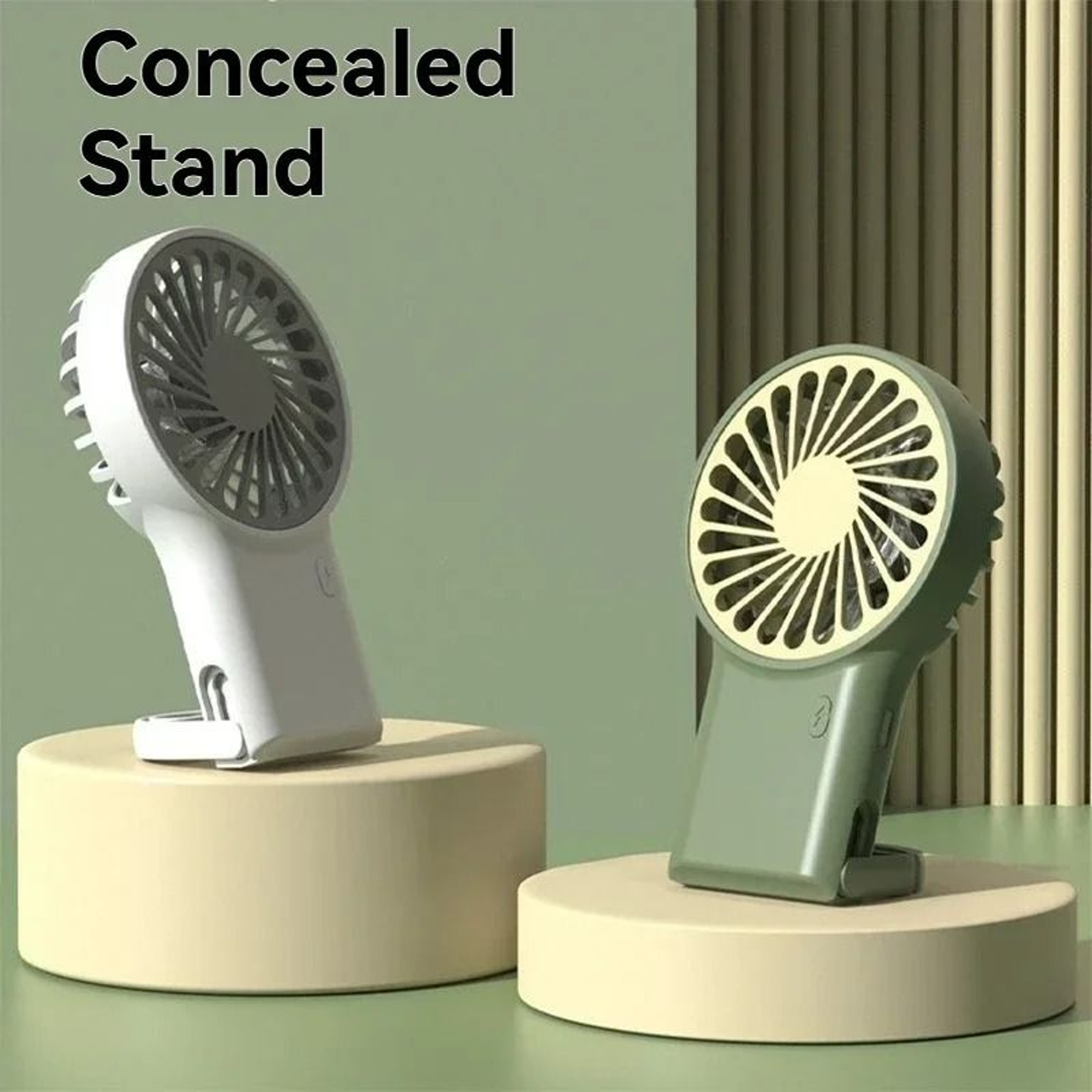 Foldable Handheld Mini Fan USB Rechargeable Desktop Fan With Hook 0