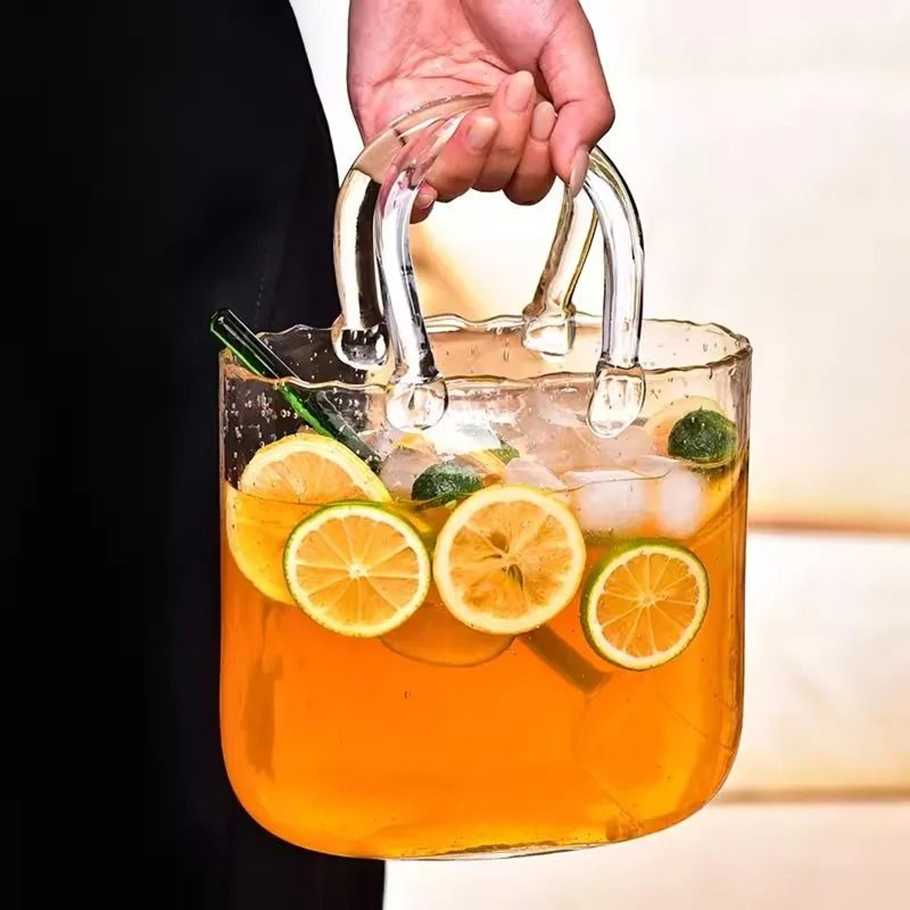 Handheld Glass Fruit Wine Cup Large Capacity Cocktail Cup Bar Drink Container 0