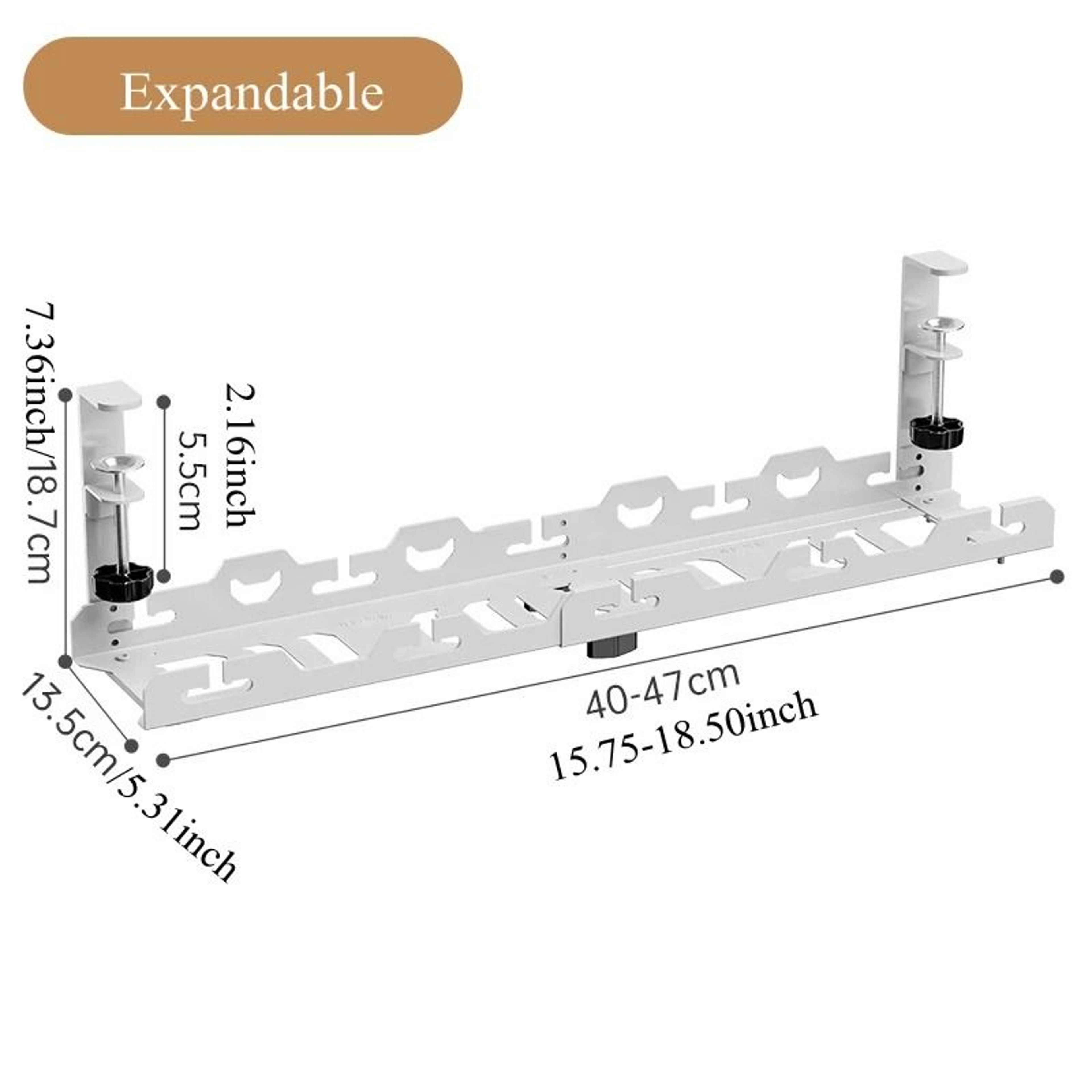Telescopic Under Table Storage Rack Metal Cable Management Tray 9