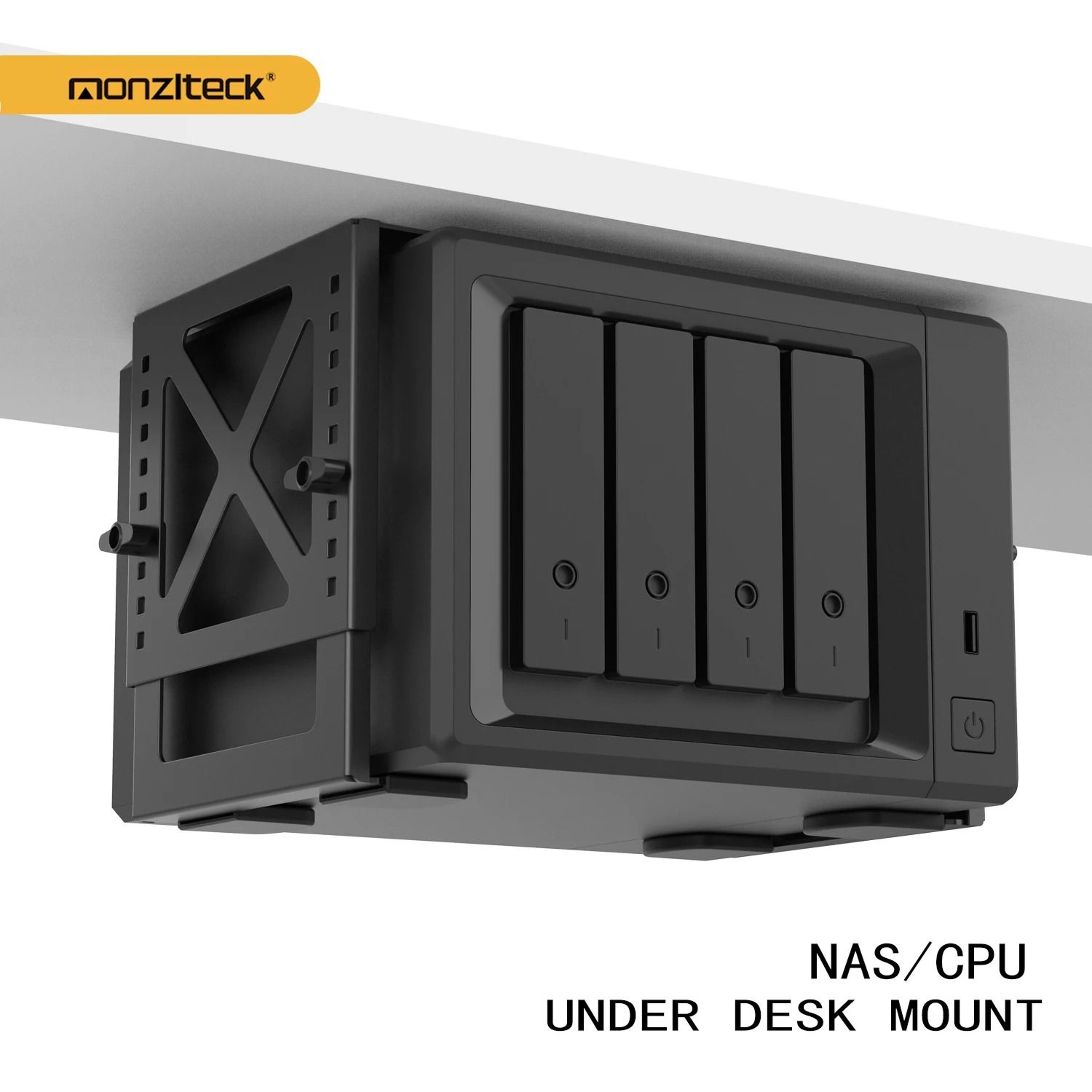 Adjustable Under Desk PC Or NAS Mount Bracket Holder 0