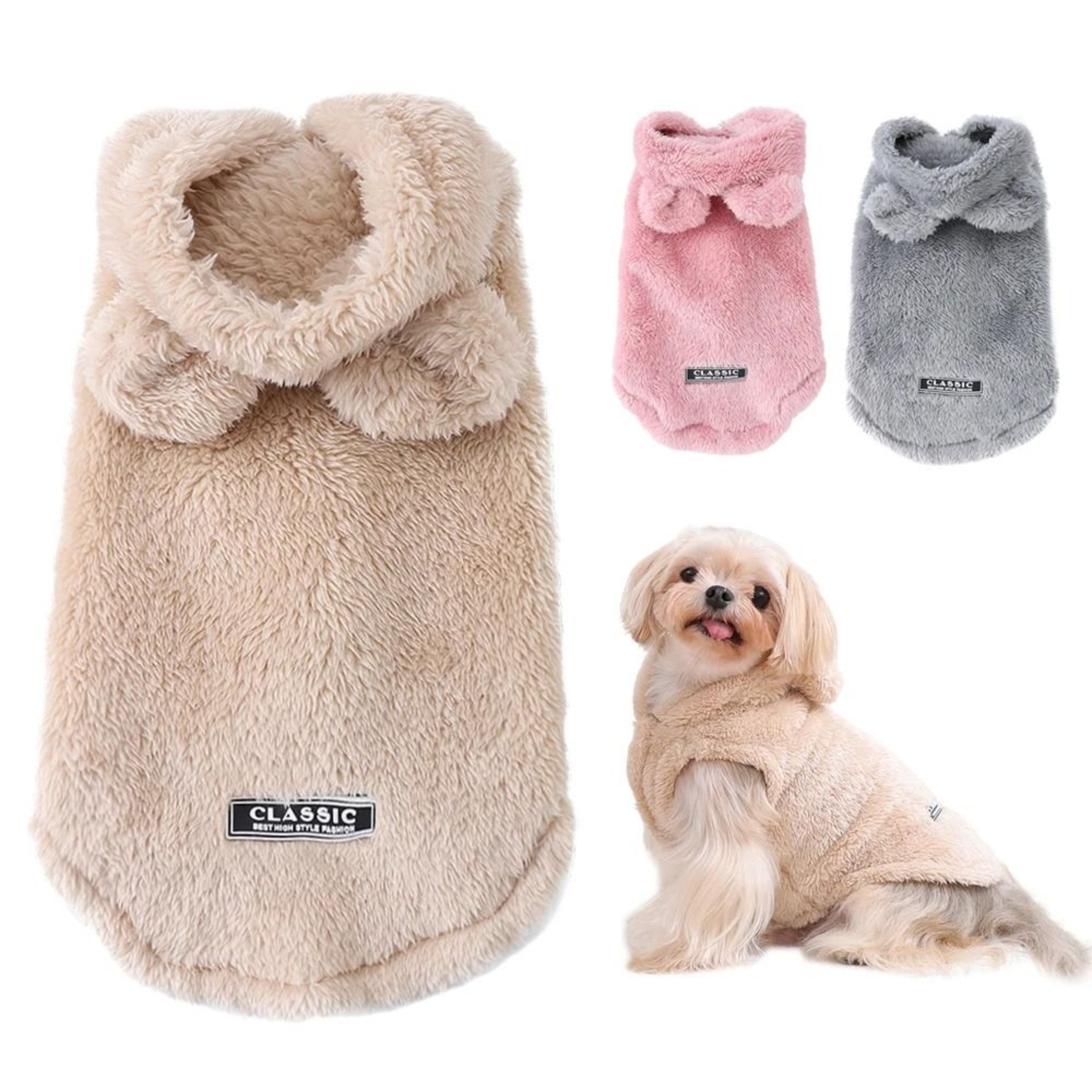 Winter Pet Puppy Hoodie Sweater Warm Fleece Dog Coat For Small And Medium Pets 0