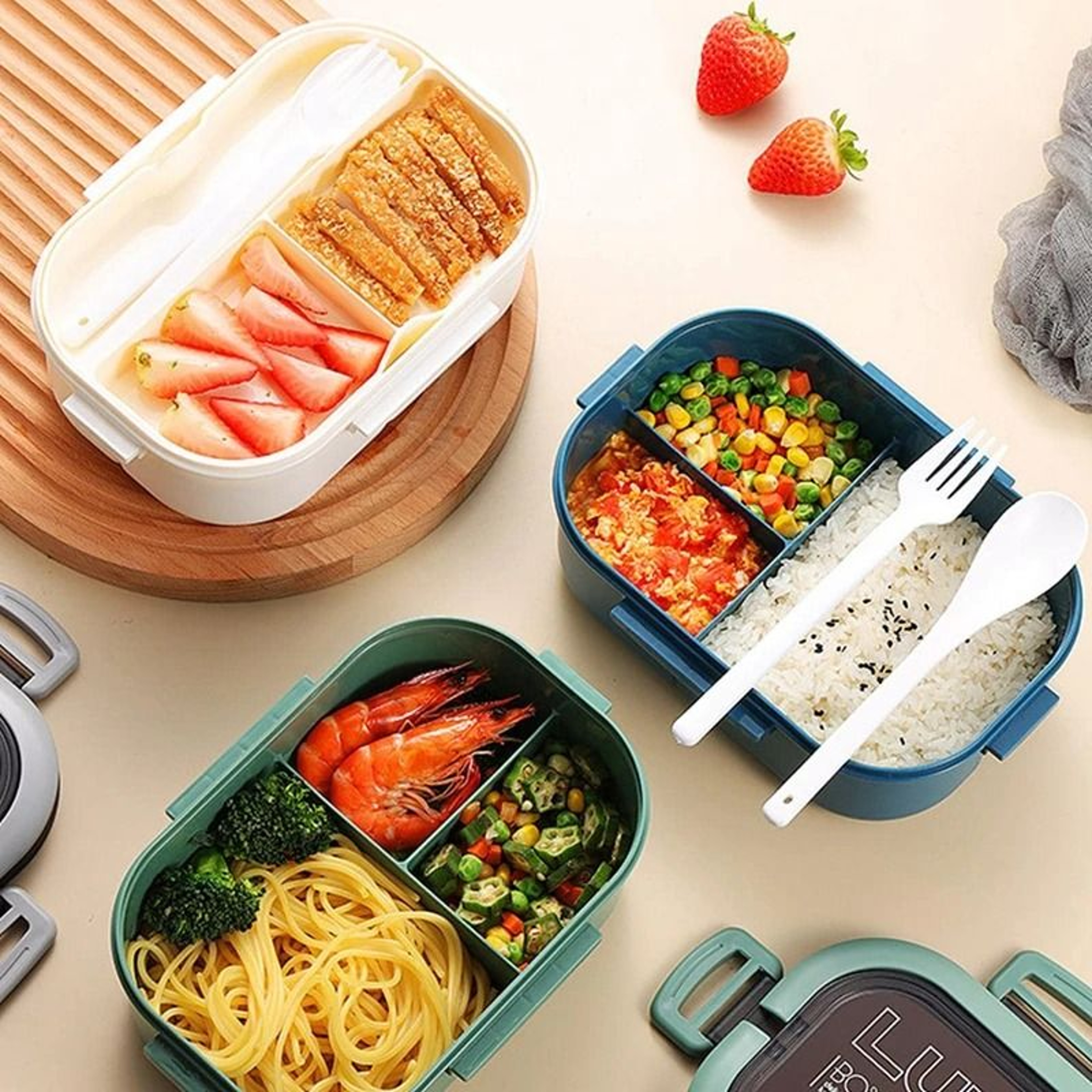 High Capacity Bento Lunch Box Two Layer Leakproof Food Container 1