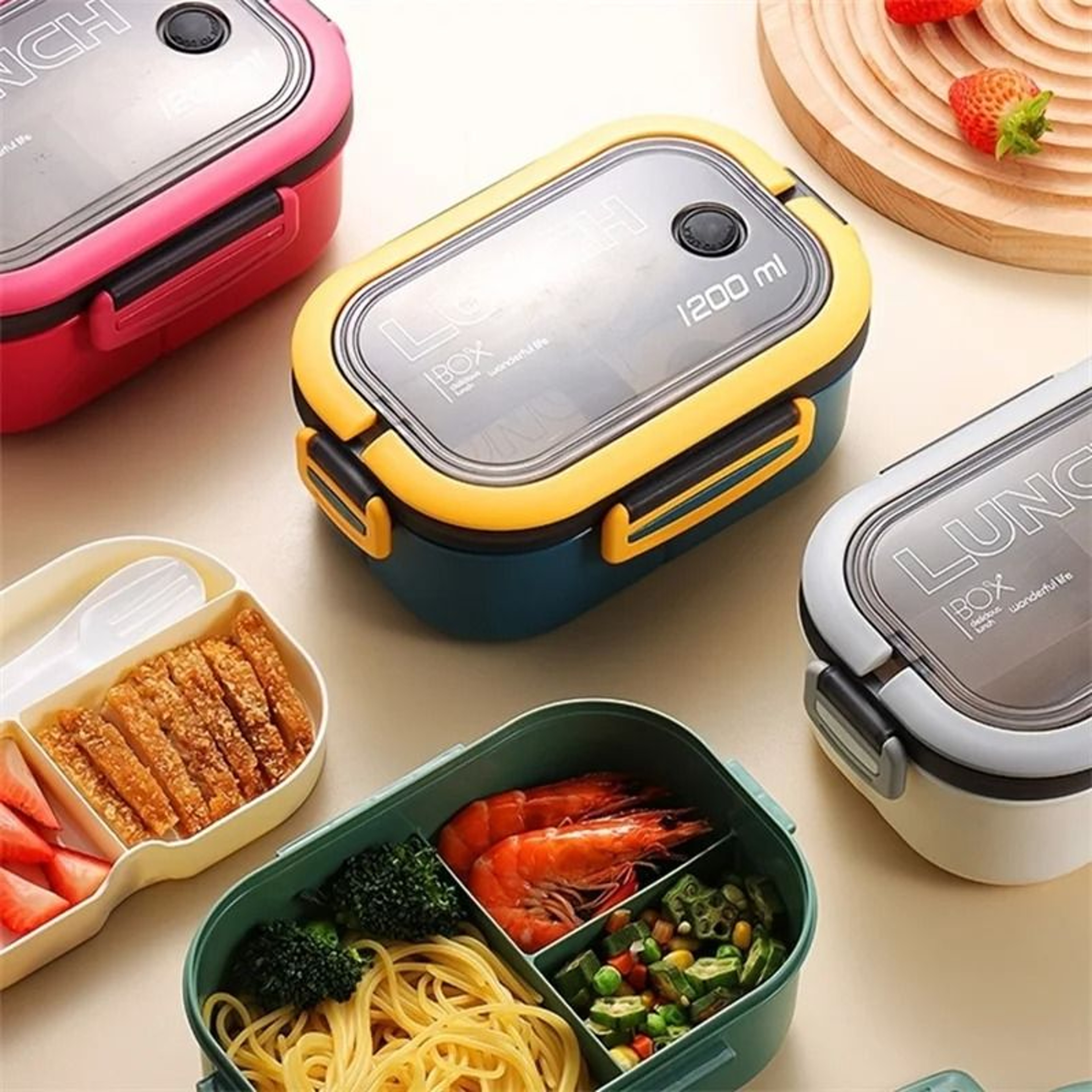 High Capacity Bento Lunch Box Two Layer Leakproof Food Container 2