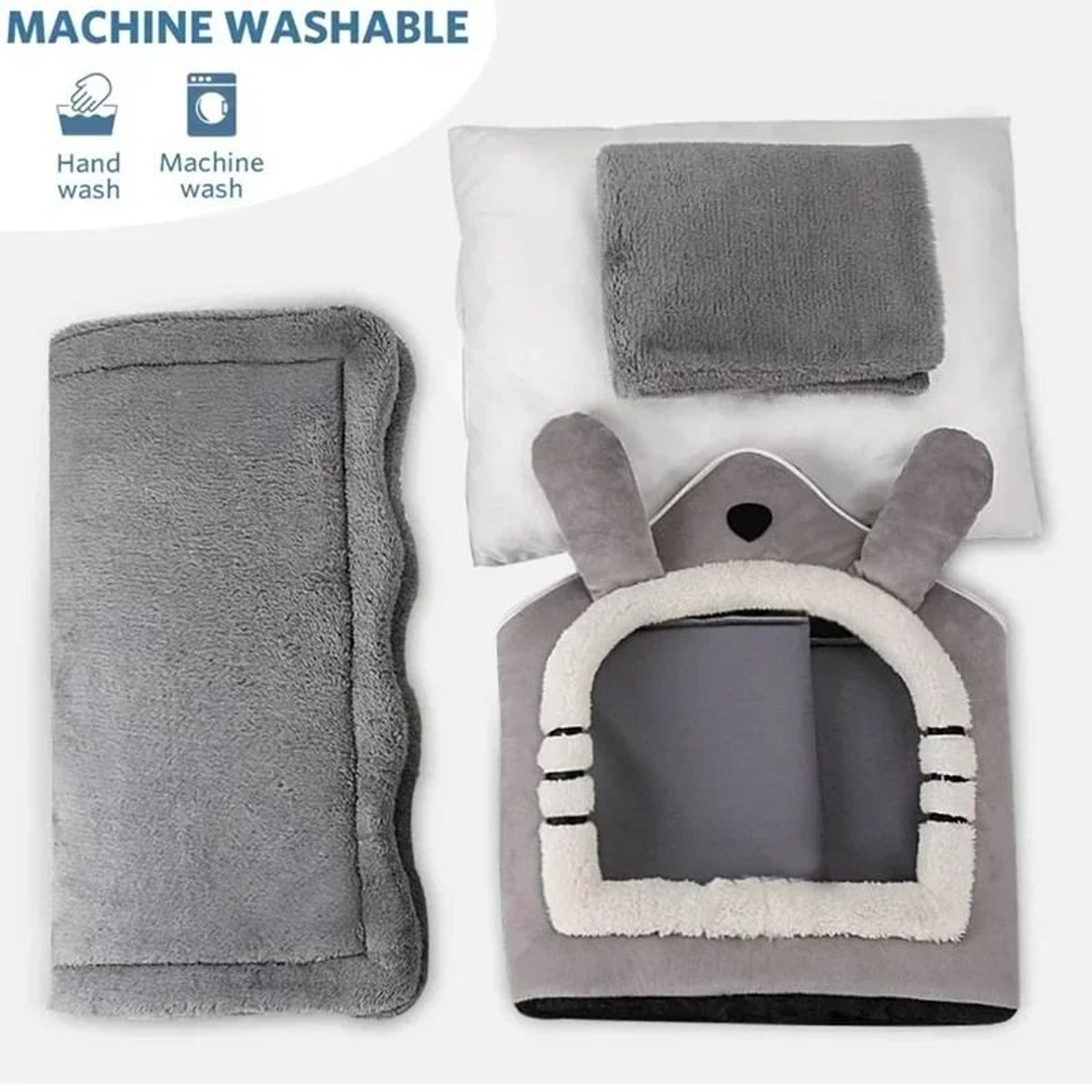 Indoor Warm Dog House Soft Pet Bed Tent With Removable Cushion 4