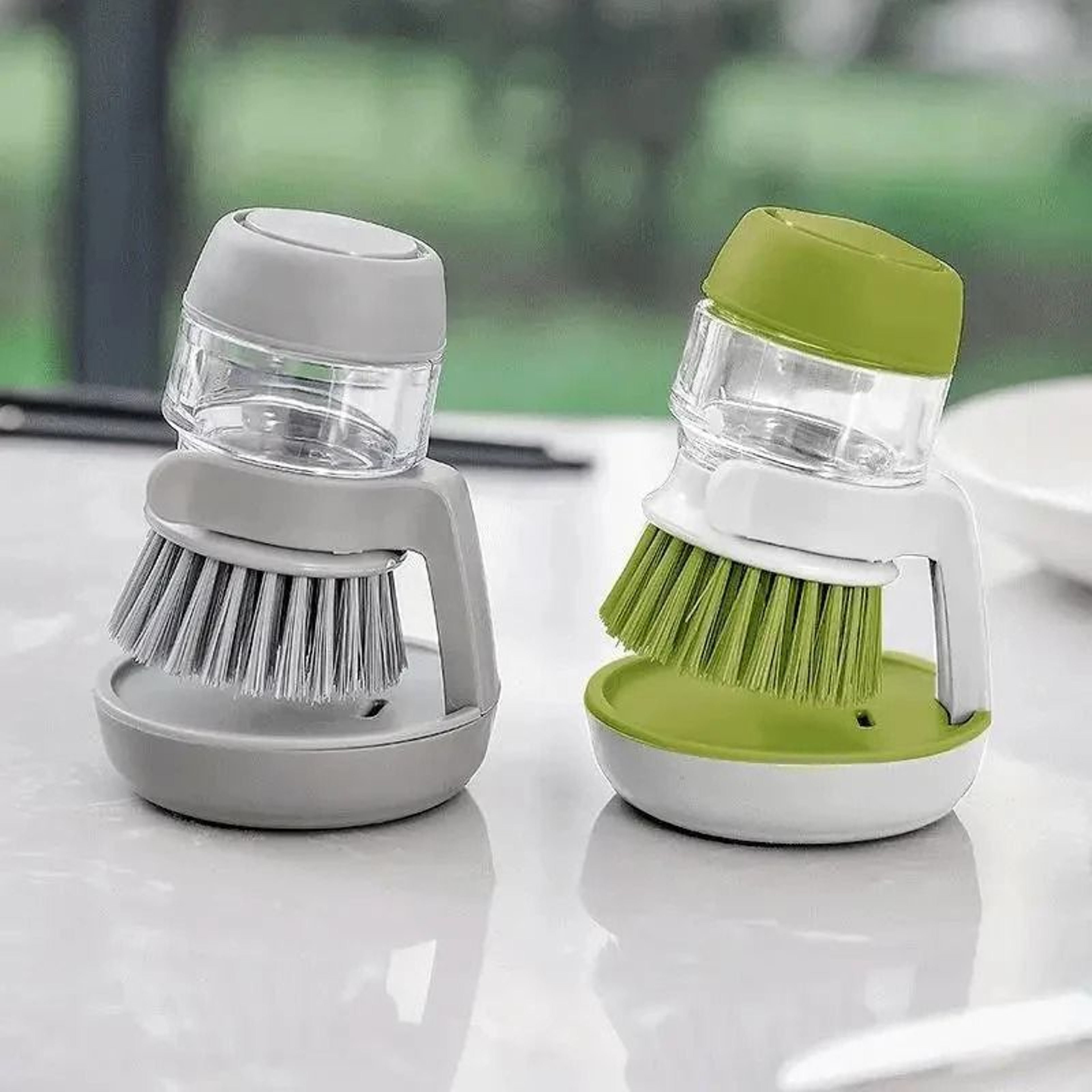 Dish Brush With Soap Dispenser Multi Use Kitchen Scrub Brush 0