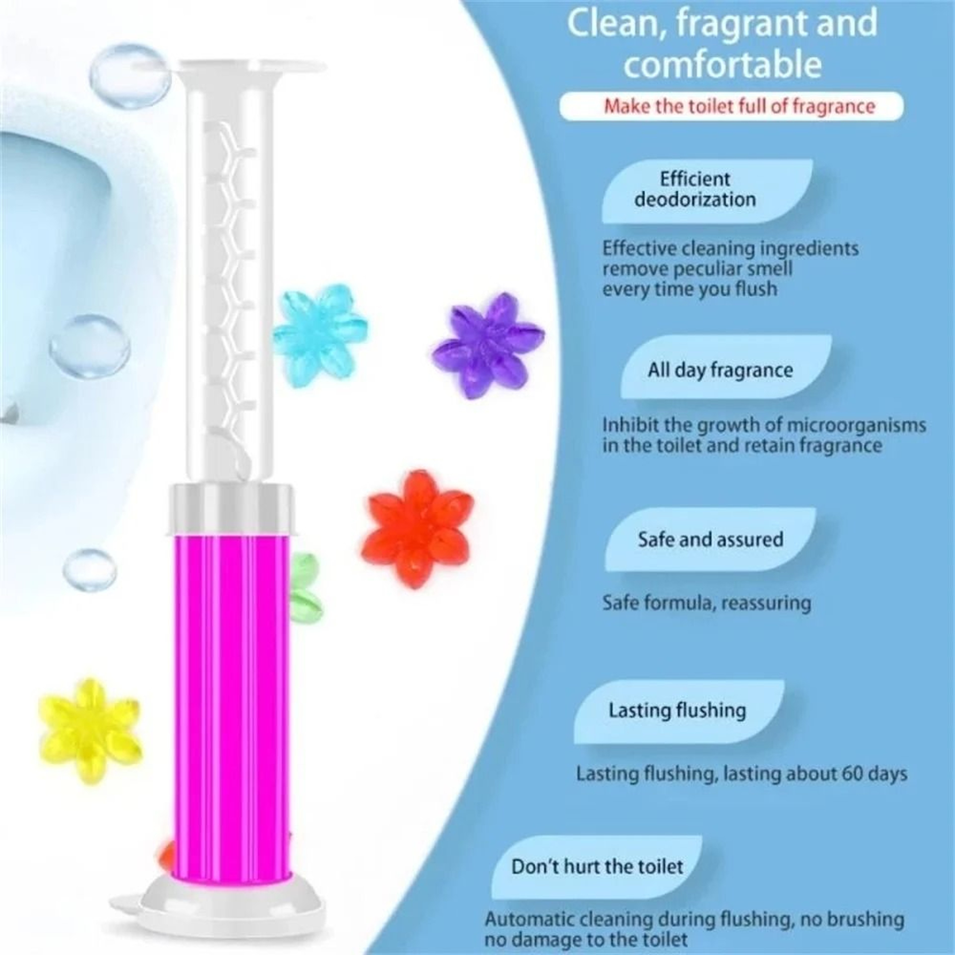Flower Aroma Toilet Cleaning Gel Deodorizing Household Cleaner 1