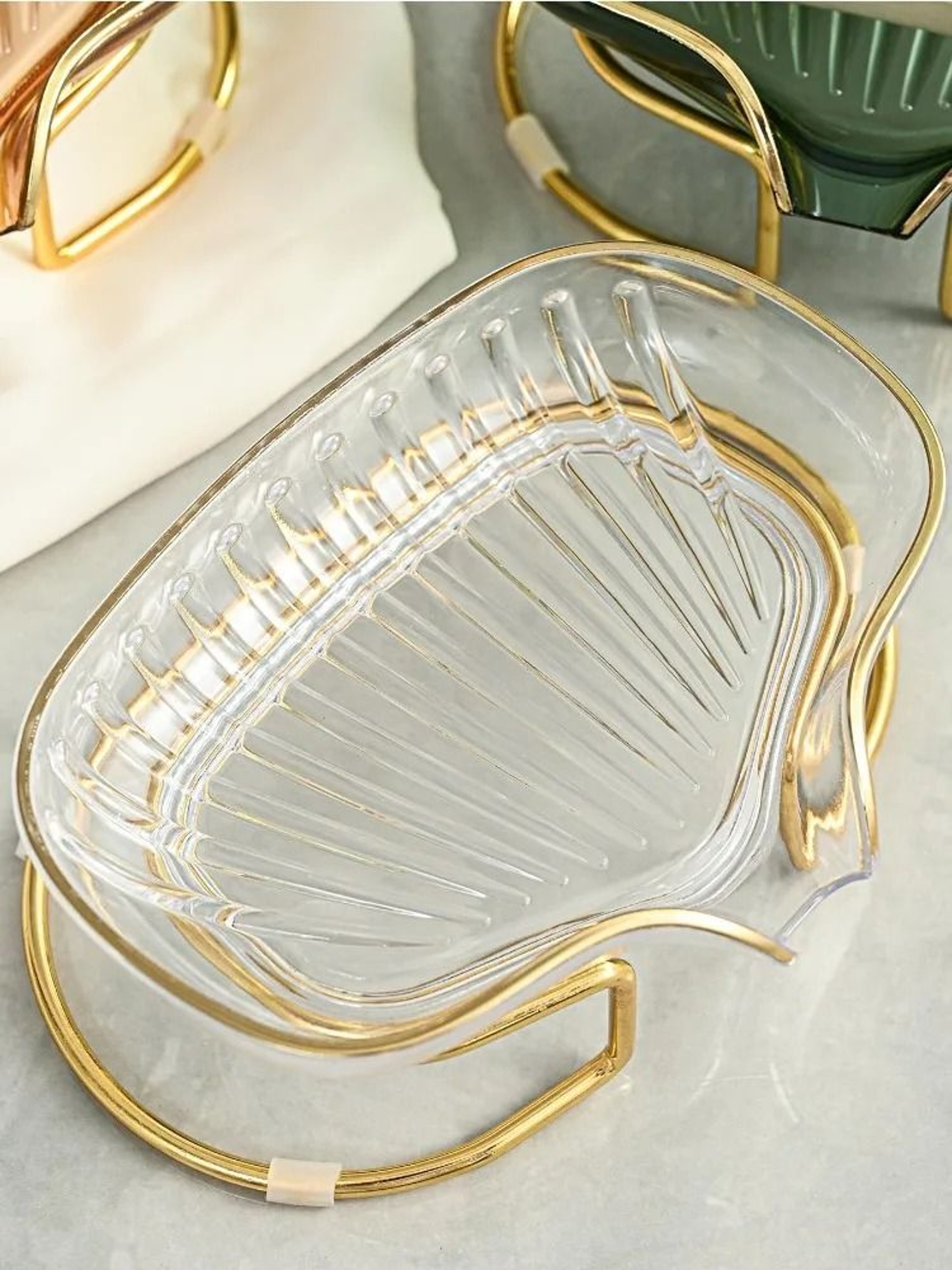 Bathroom Soap Dish Luxury Shower Soap Holder With Drain Water Storage Tray 7