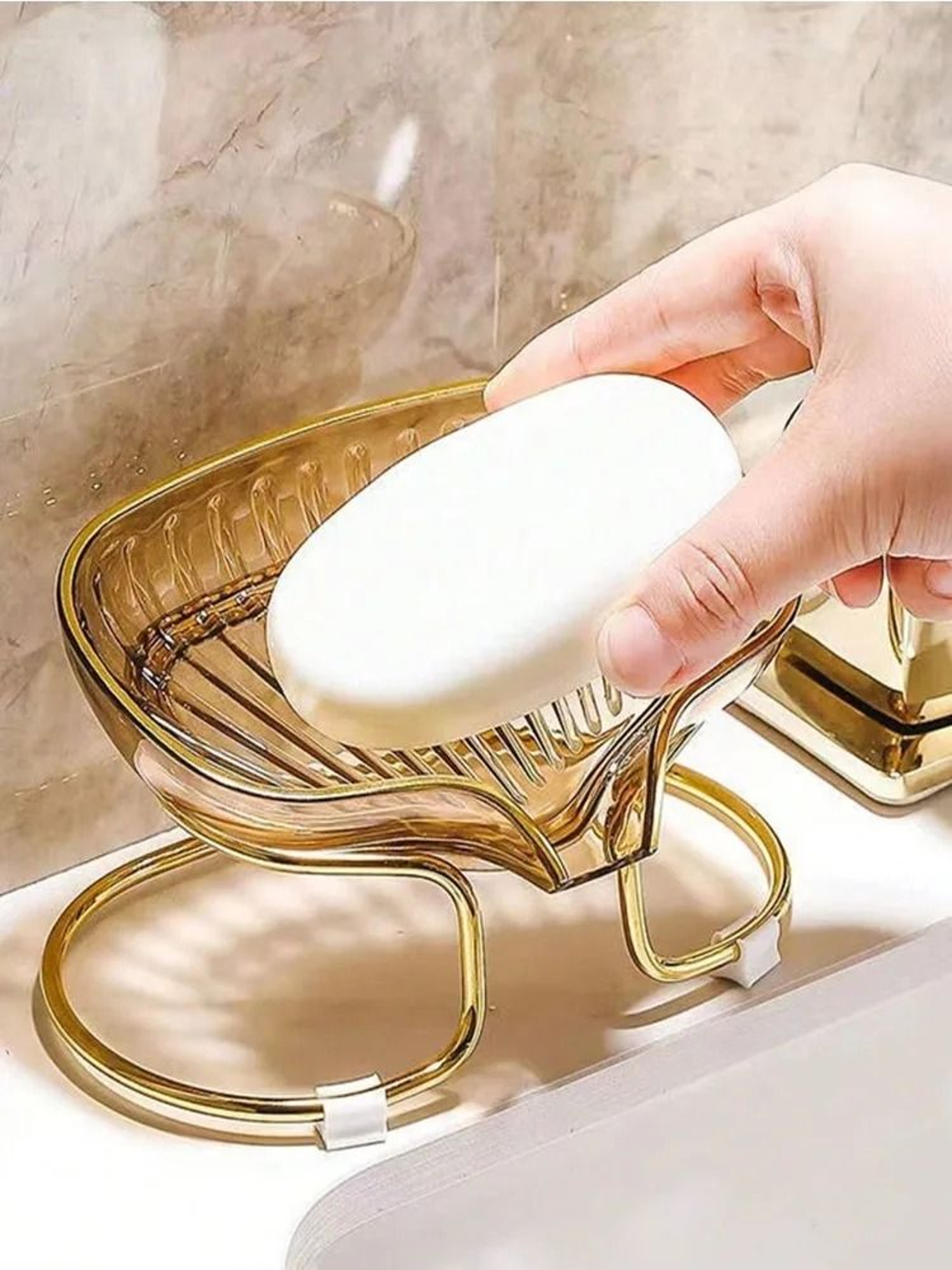 Bathroom Soap Dish Luxury Shower Soap Holder With Drain Water Storage Tray 8
