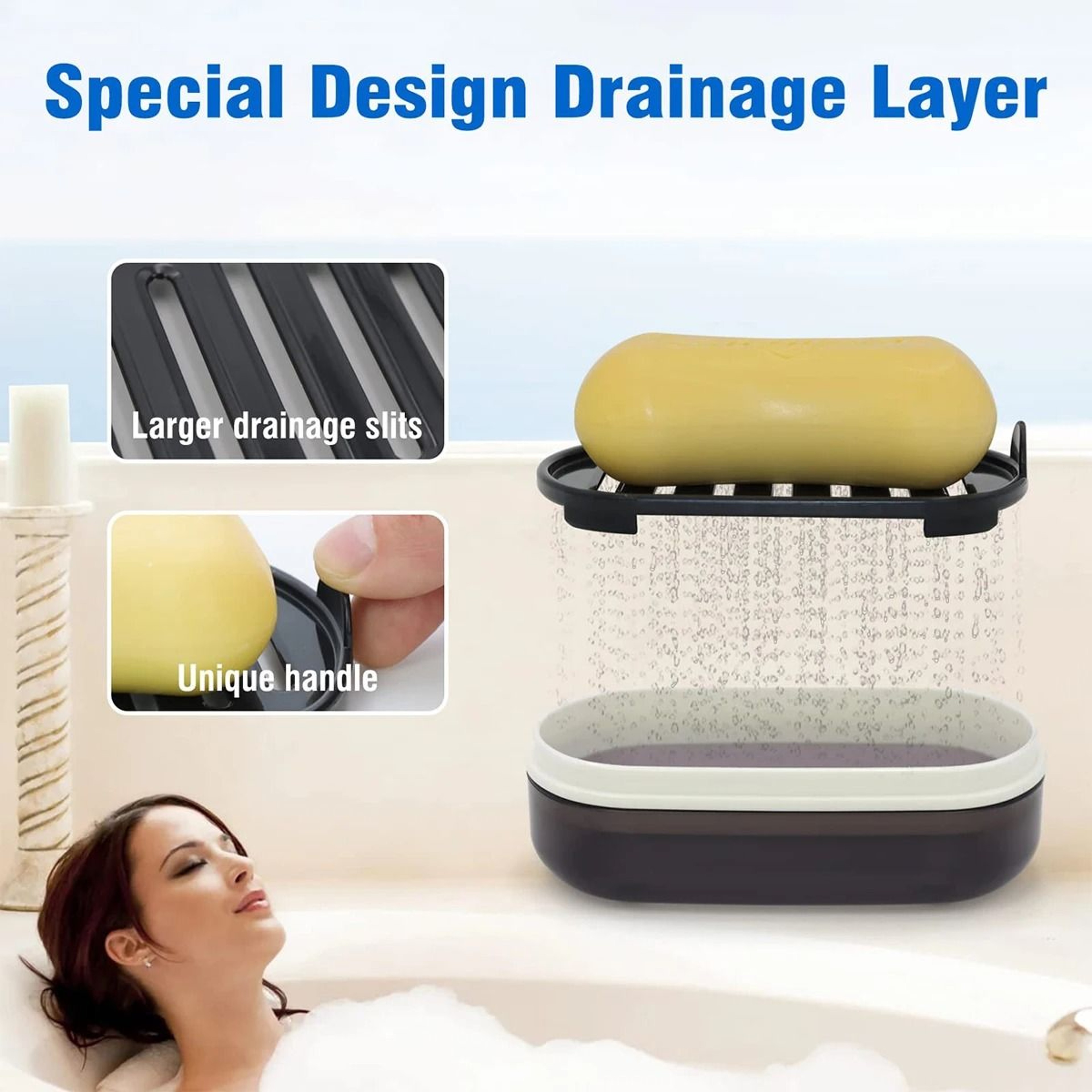 Portable Bathroom Soap Holder Travel Soap Dish With Covered Double Layer Design 4