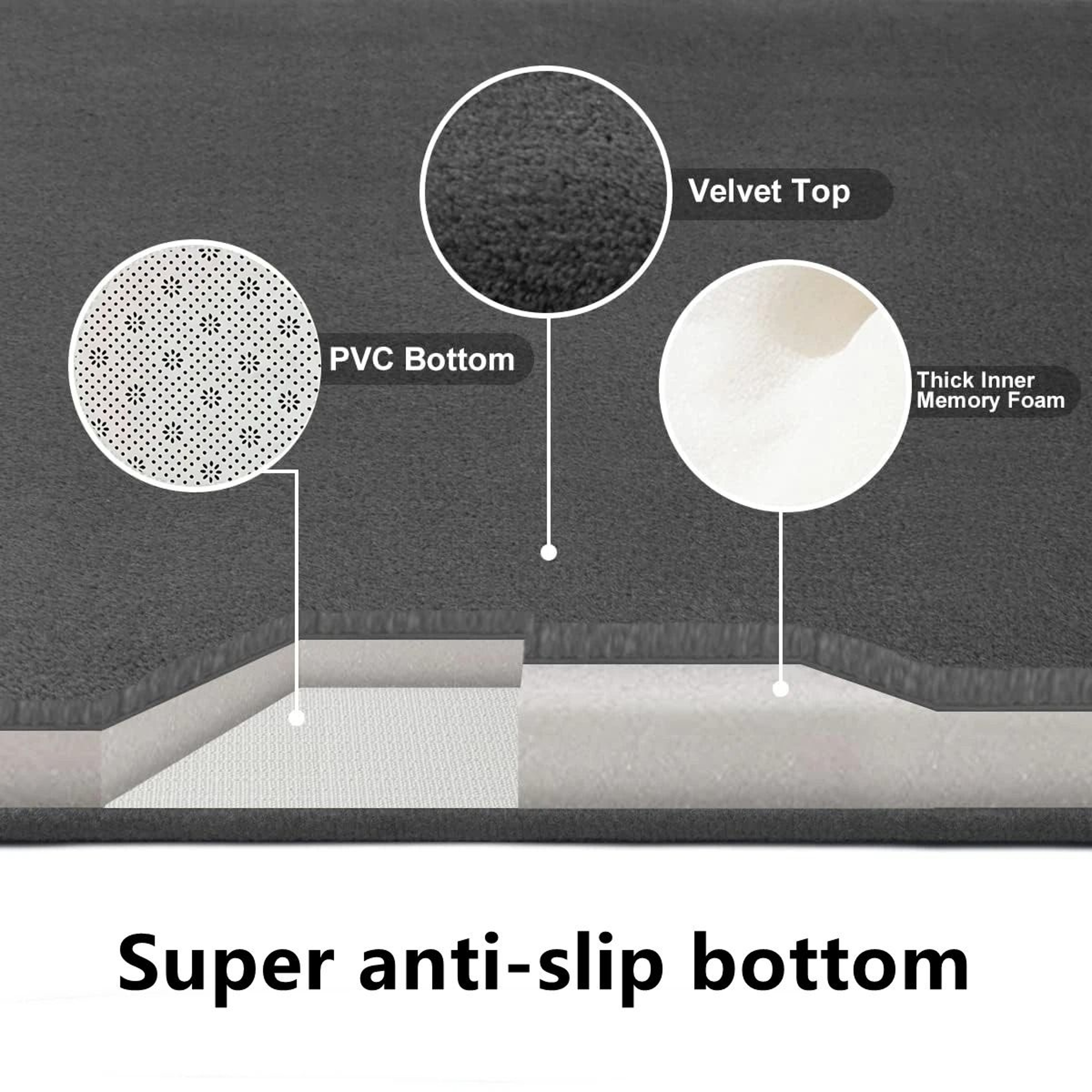 Bath Mat Anti Slip Bathroom Mat Claw Pattern Absorbent Floor Carpet 1