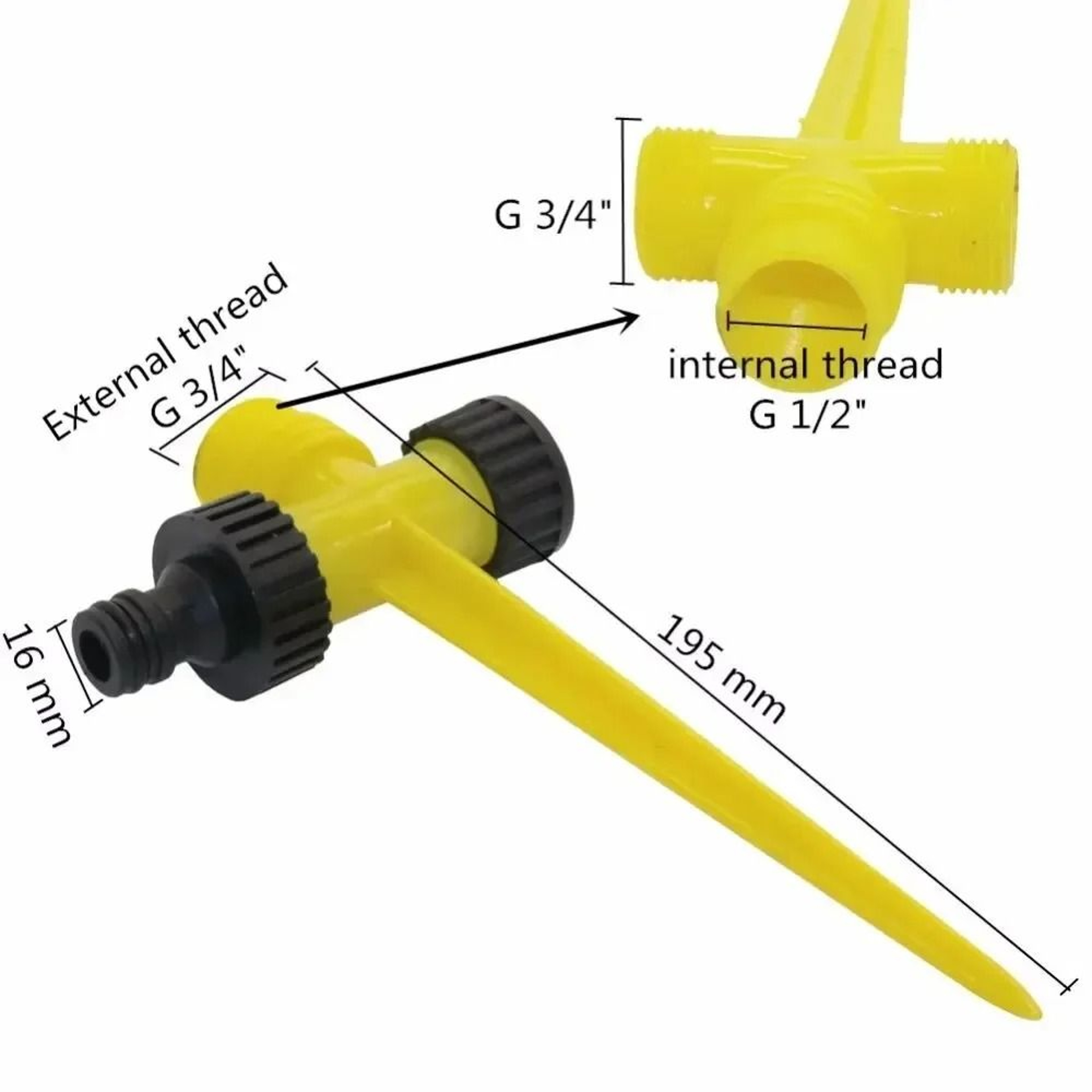 Adjustable Rocker Impact Sprinkler 360 Degree Rotary Watering Nozzle For Lawn And Garden Irrigation 5