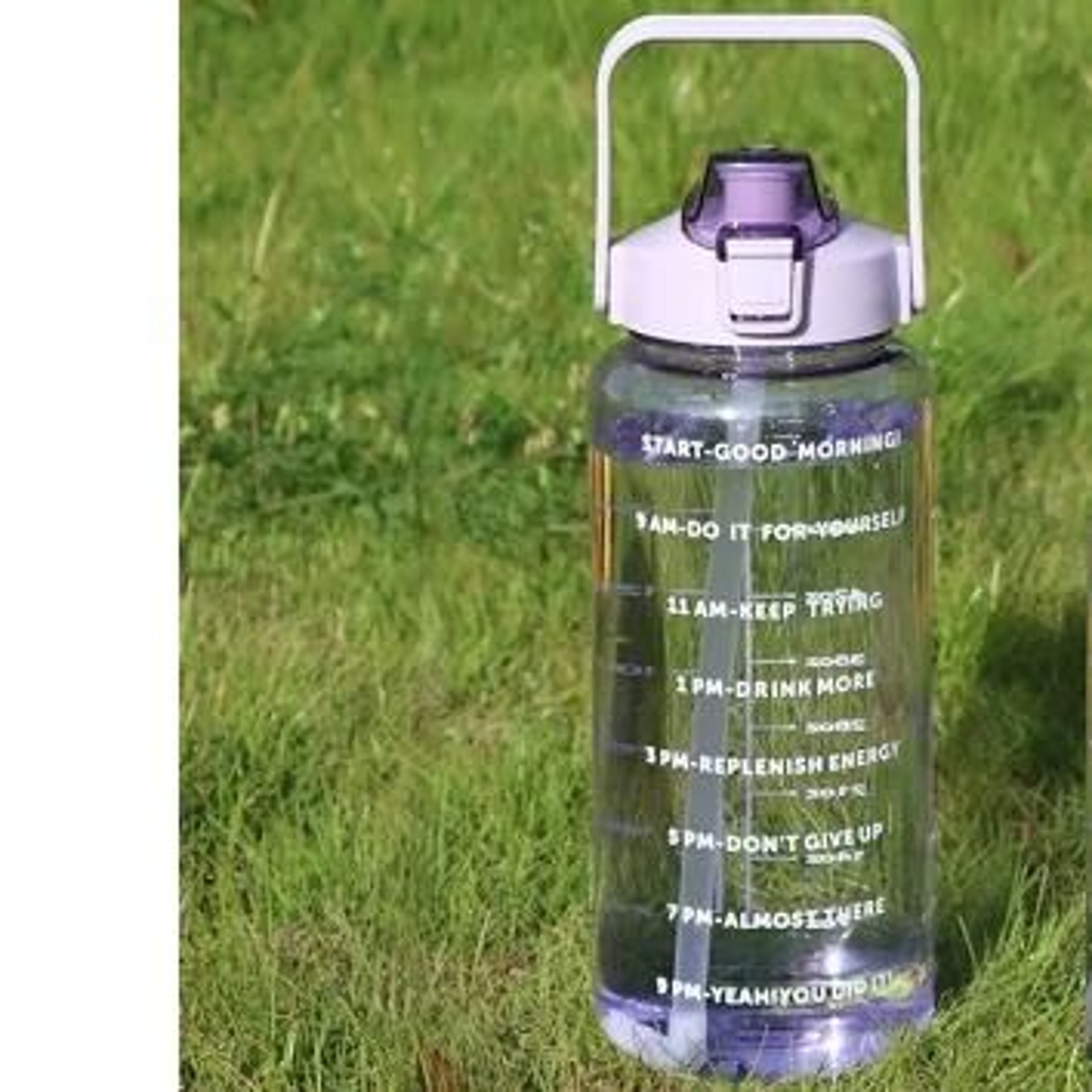 Portable Water Bottle With Straw And Time Marker Large Capacity 2 Liter Sports Drink Bottle 16