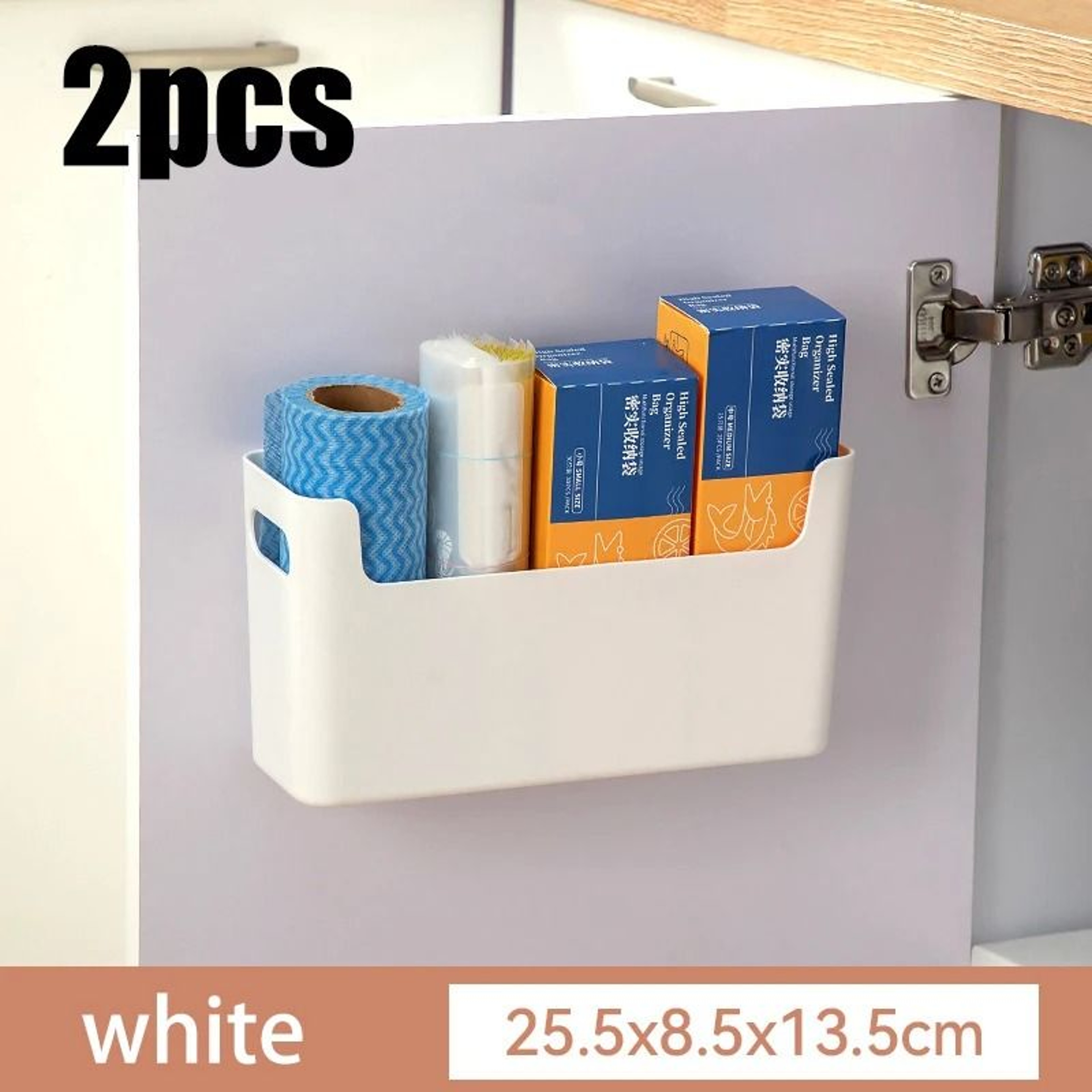 Non Perforated Cabinet Door Storage Rack For Kitchen Organization 12