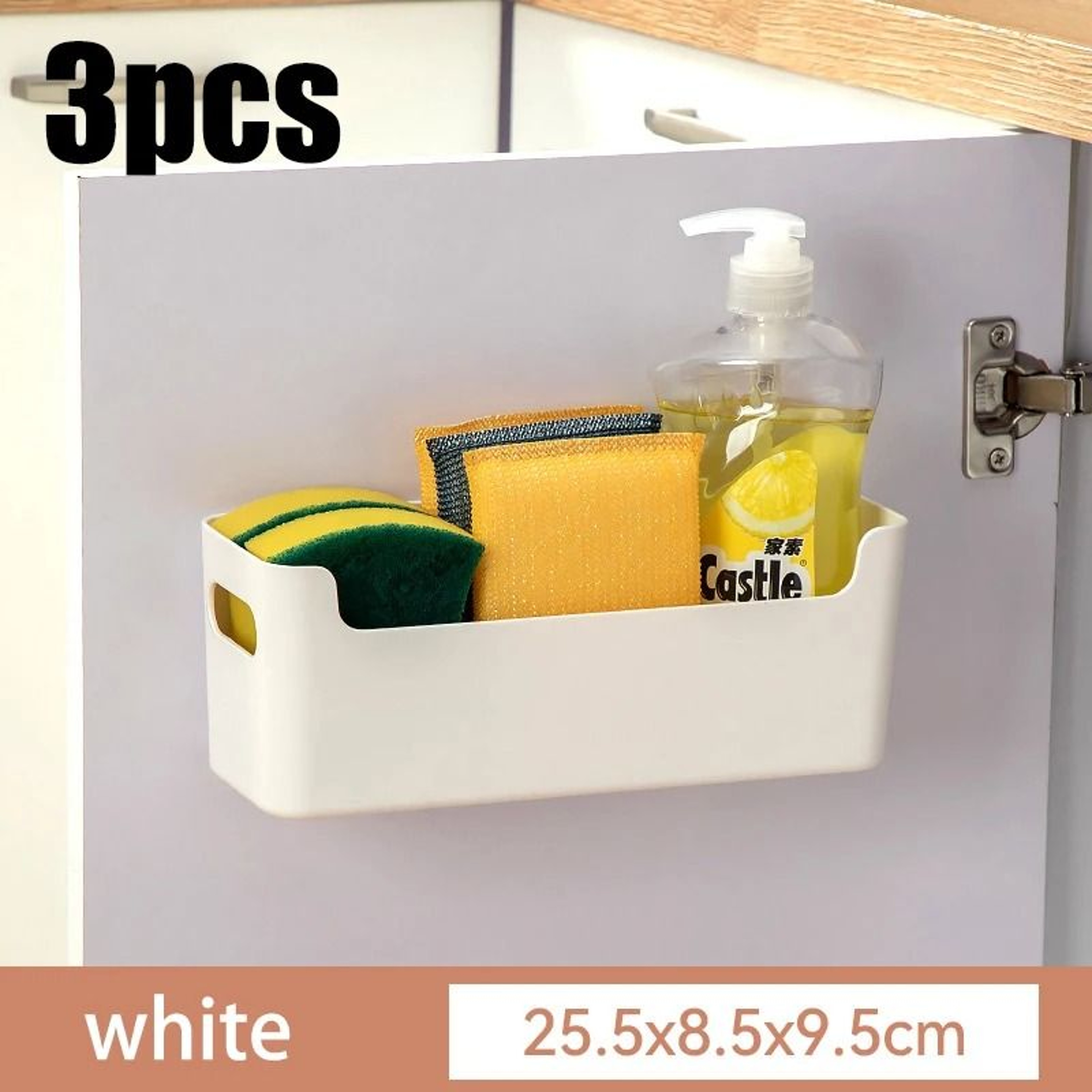 Non Perforated Cabinet Door Storage Rack For Kitchen Organization 14