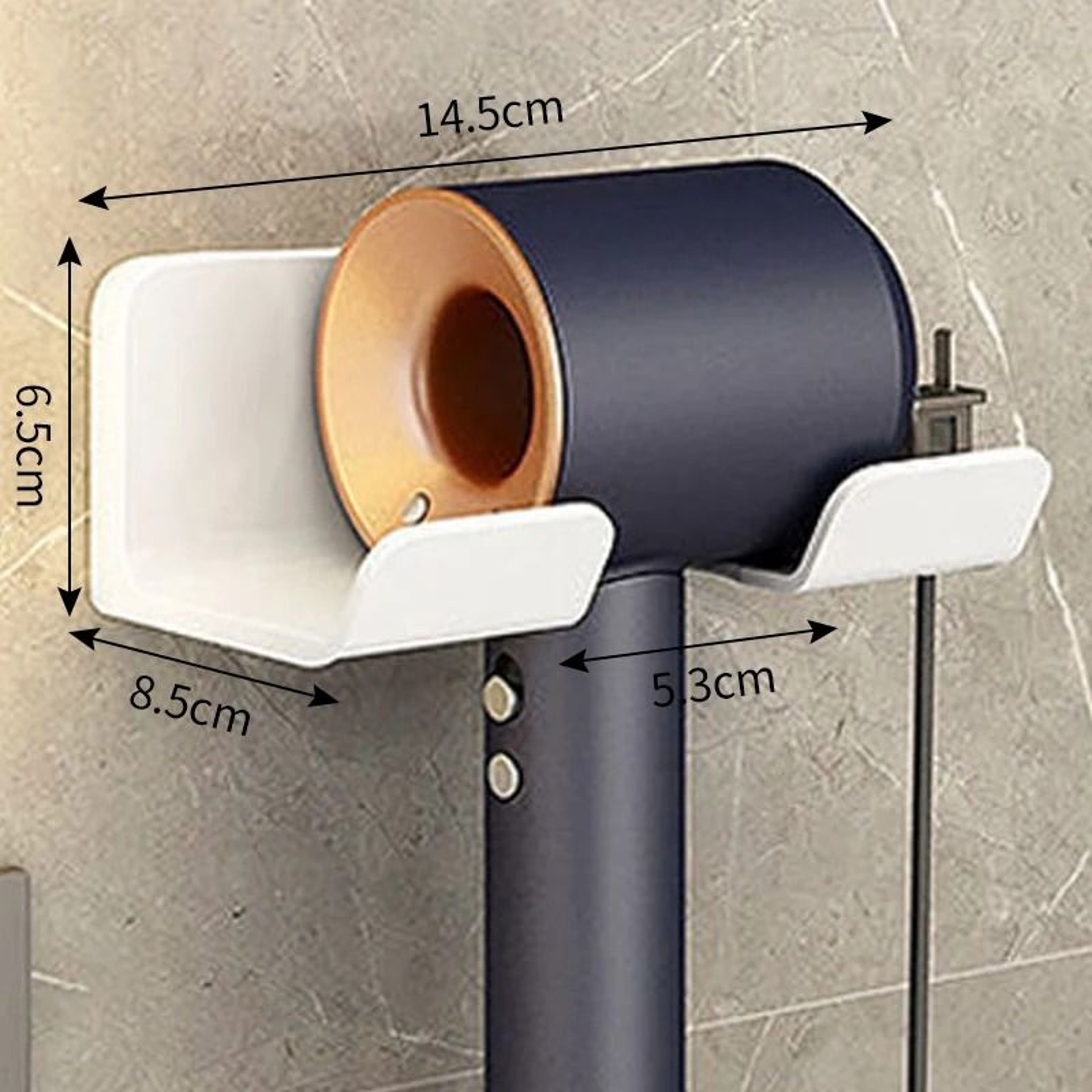 Wall Mounted Hair Dryer Holder For Bathroom Organization 3