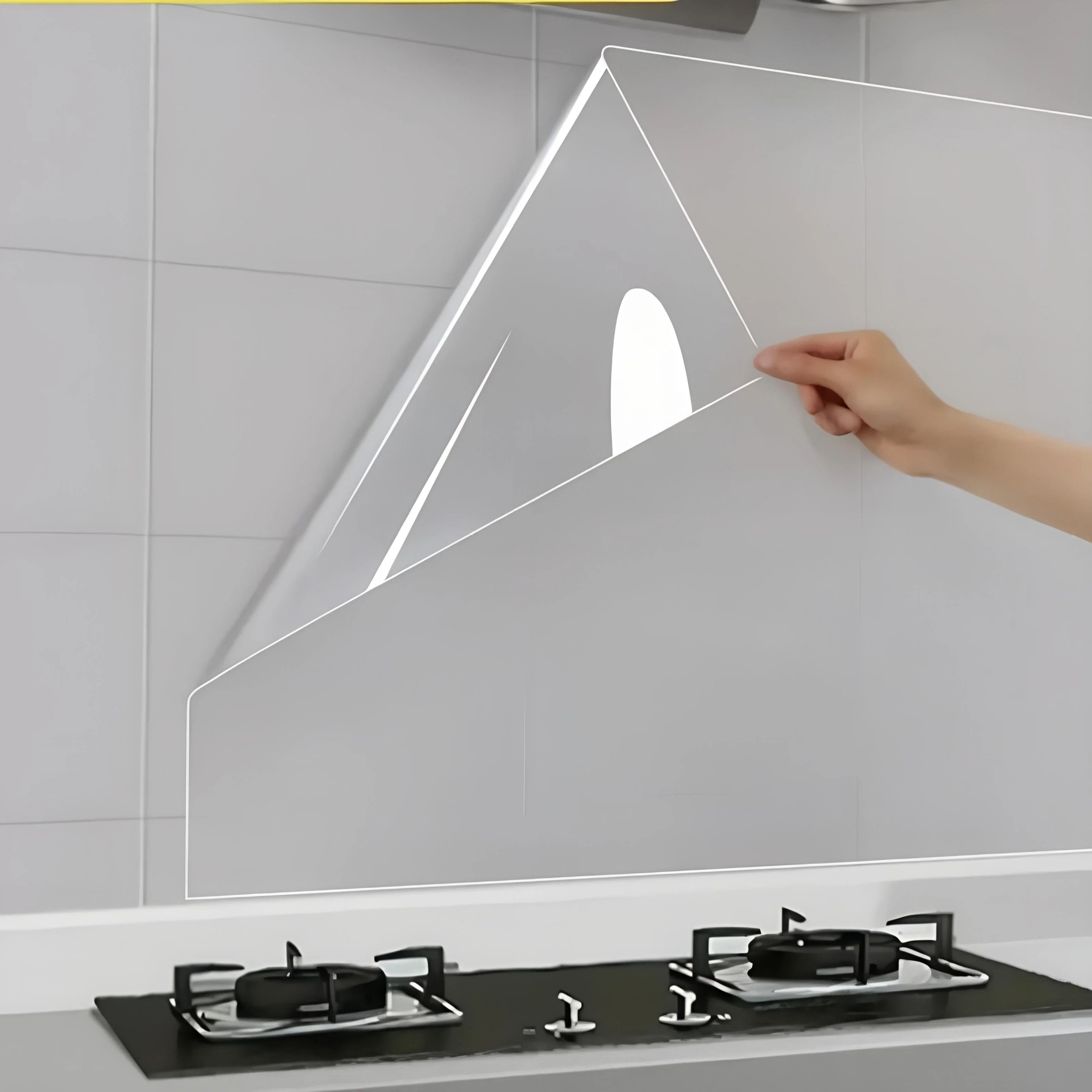 Transparent Waterproof Oil Proof Kitchen Wallpaper Heat Resistant Stove Sticker 0