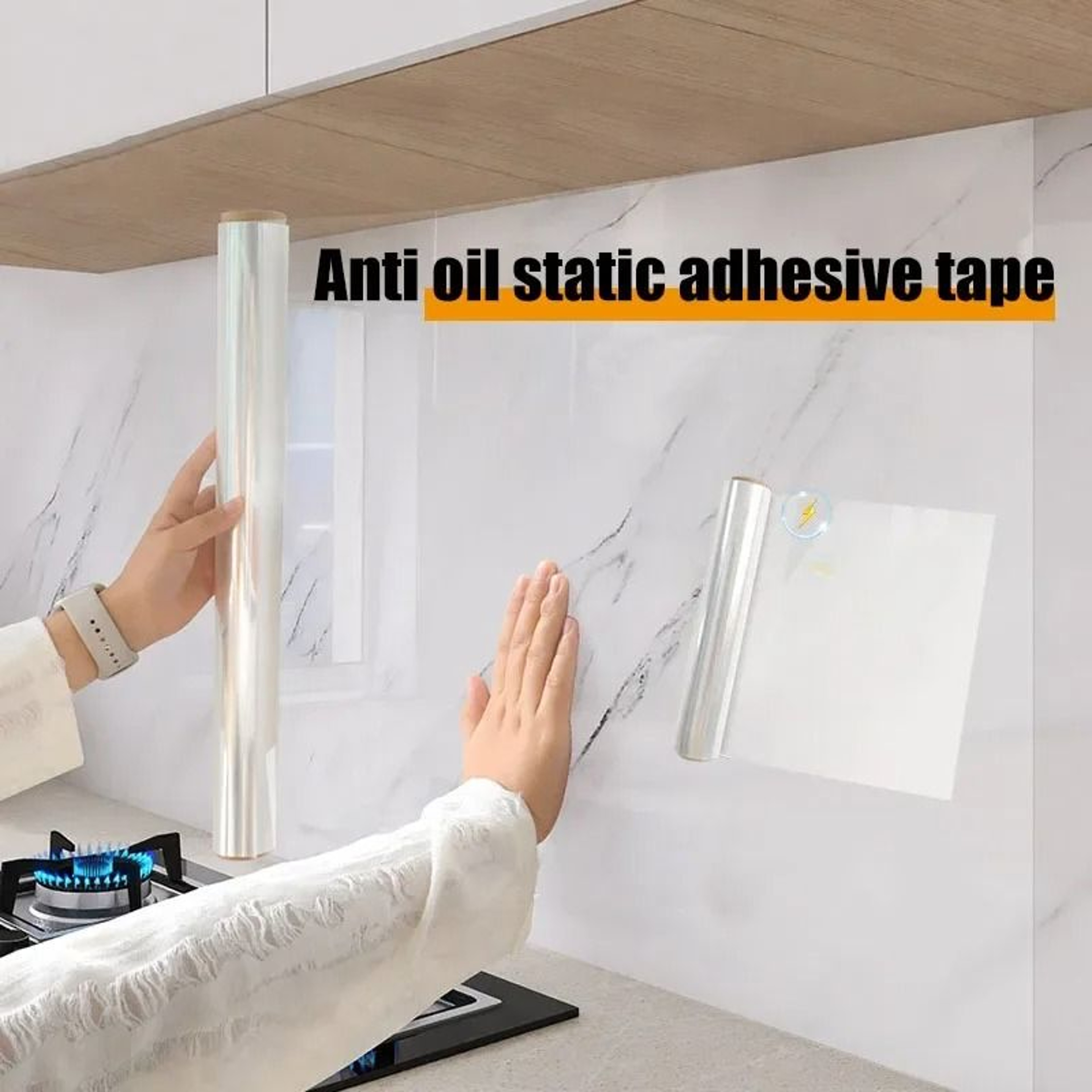 Transparent Waterproof Oil Proof Kitchen Wallpaper Heat Resistant Stove Sticker 1