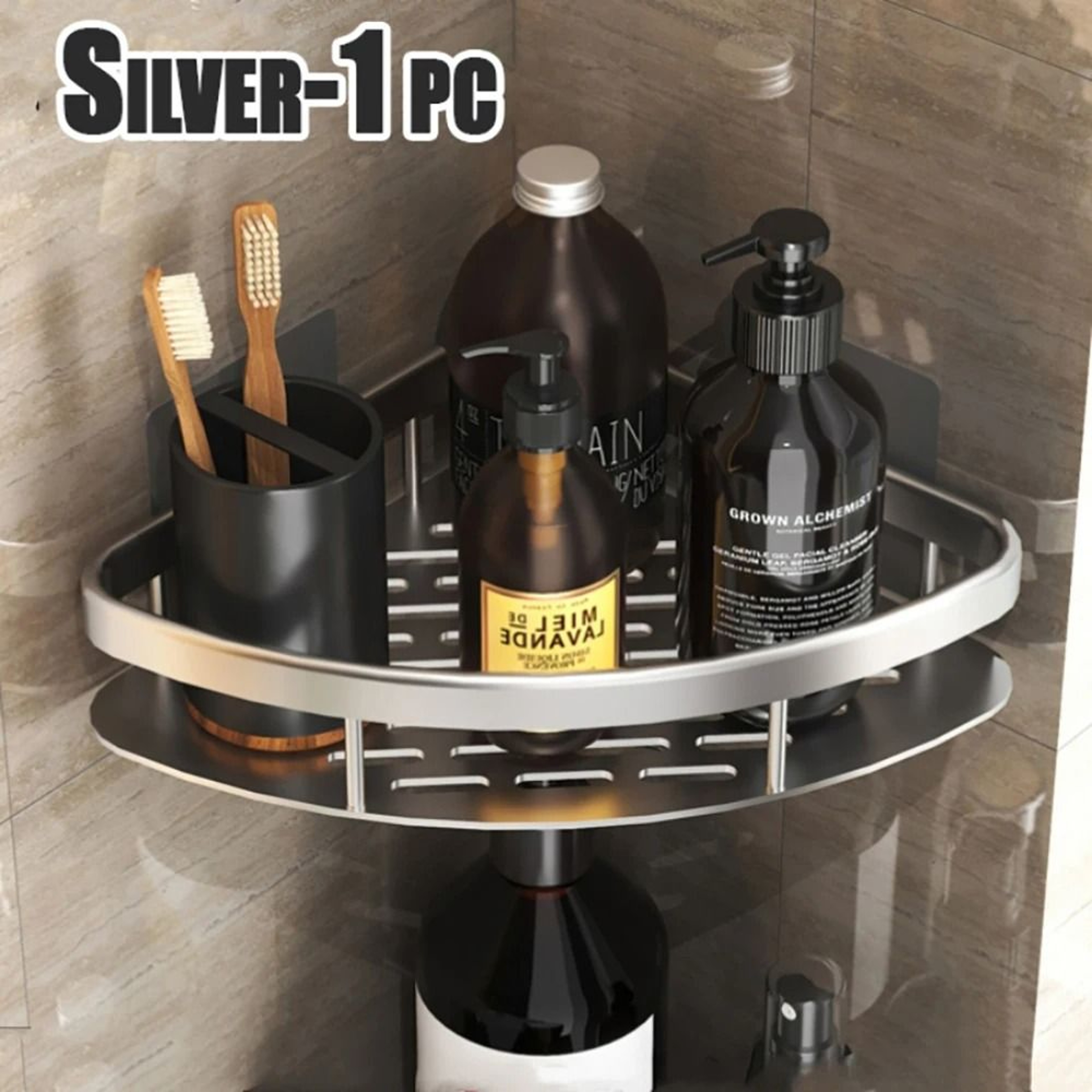 Bathroom Shelf Wall Mounted Towel Rack And Shower Storage Organizer 8