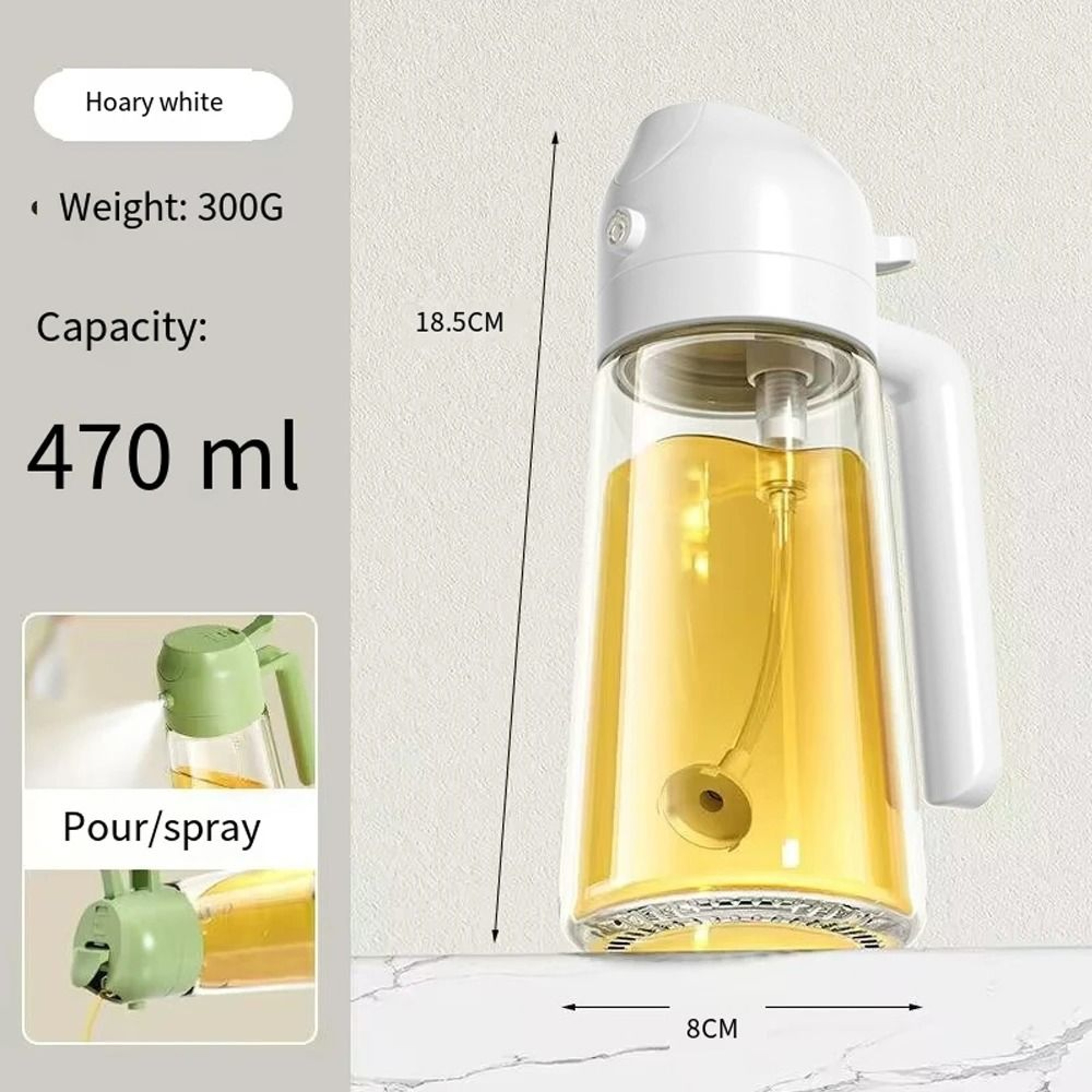 Press Type Glass Oil Spray Bottle For Cooking Baking And BBQ 8