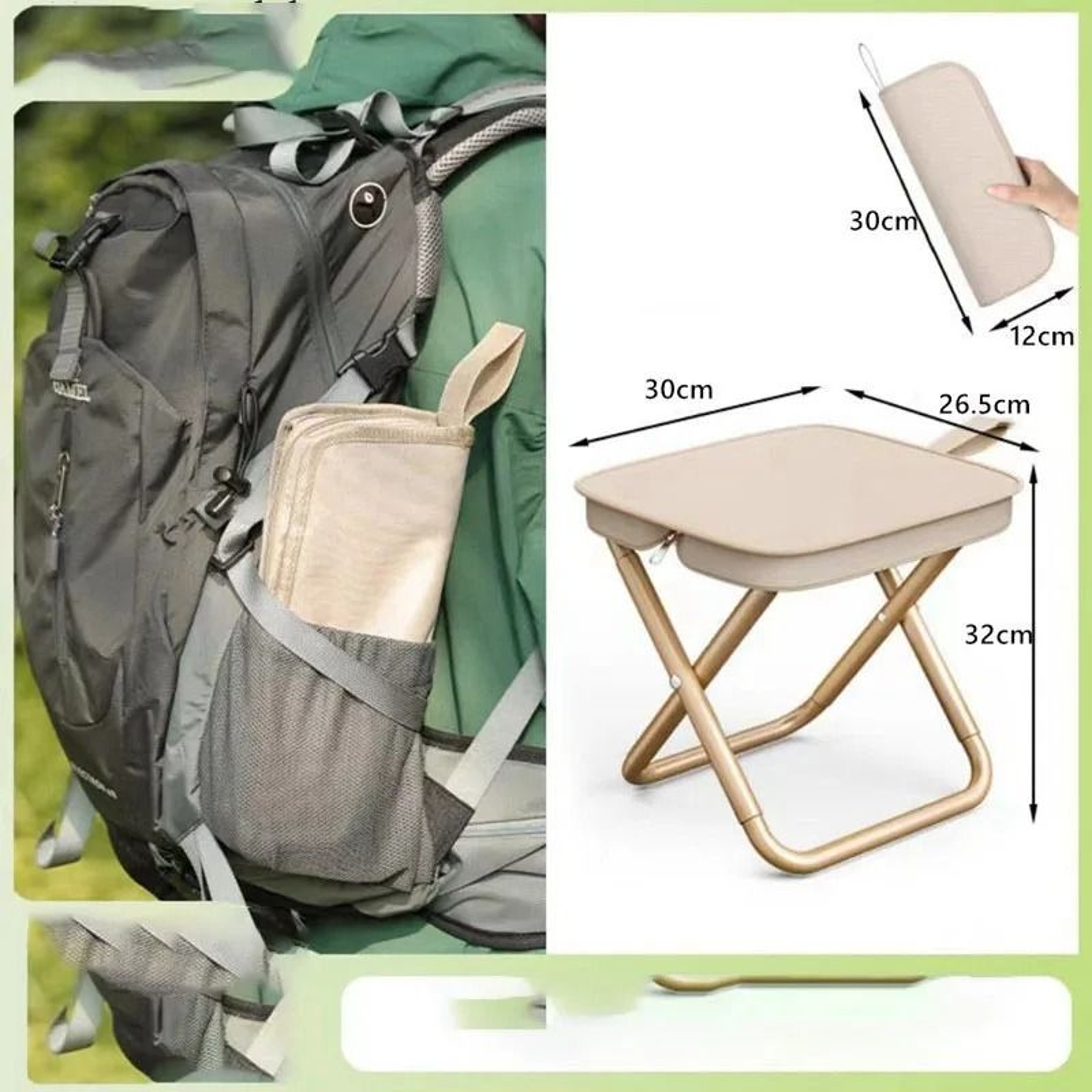 Portable Outdoor Folding Stool With Pencil Case Storage For Camping And Travel 9