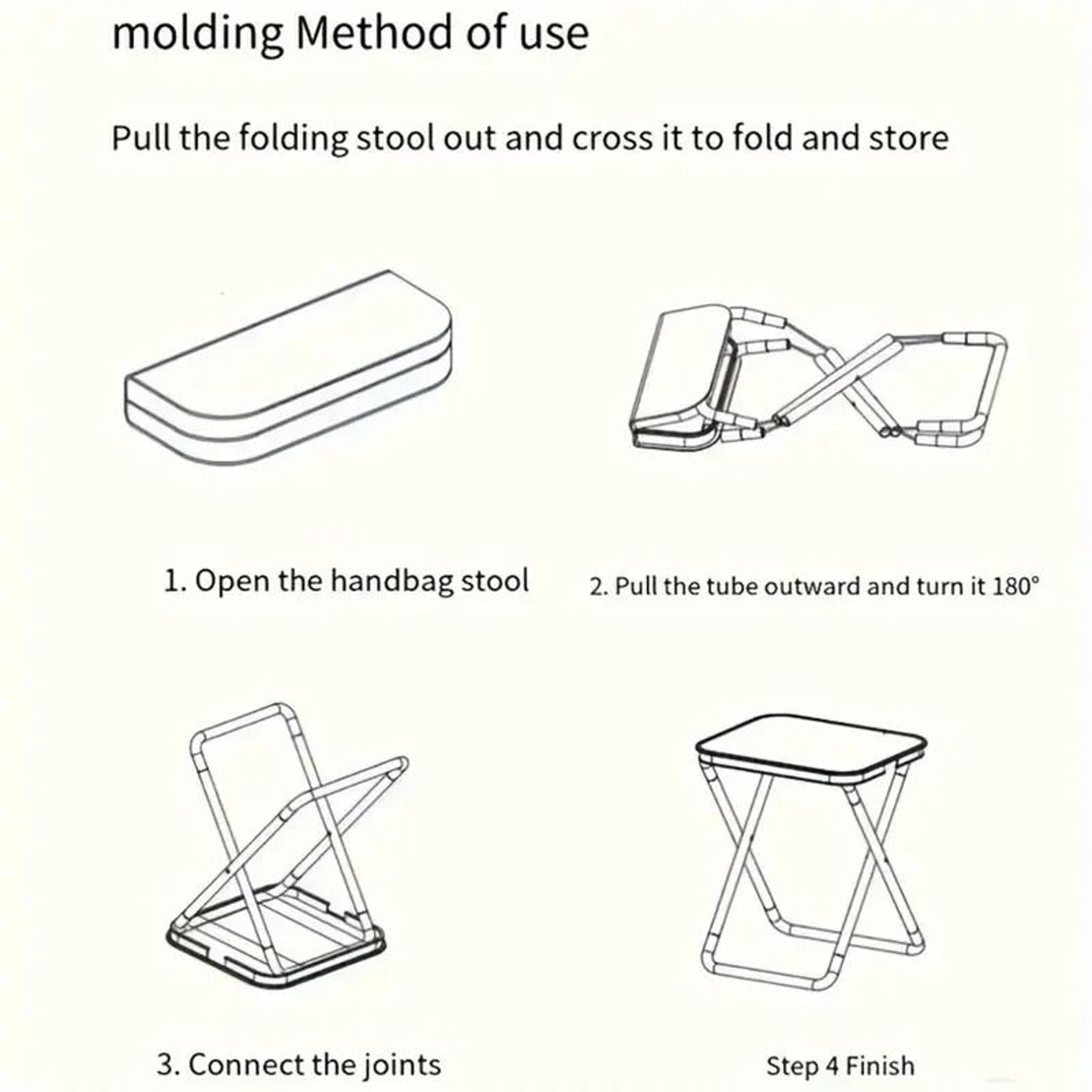 Portable Outdoor Folding Stool With Pencil Case Storage For Camping And Travel 5