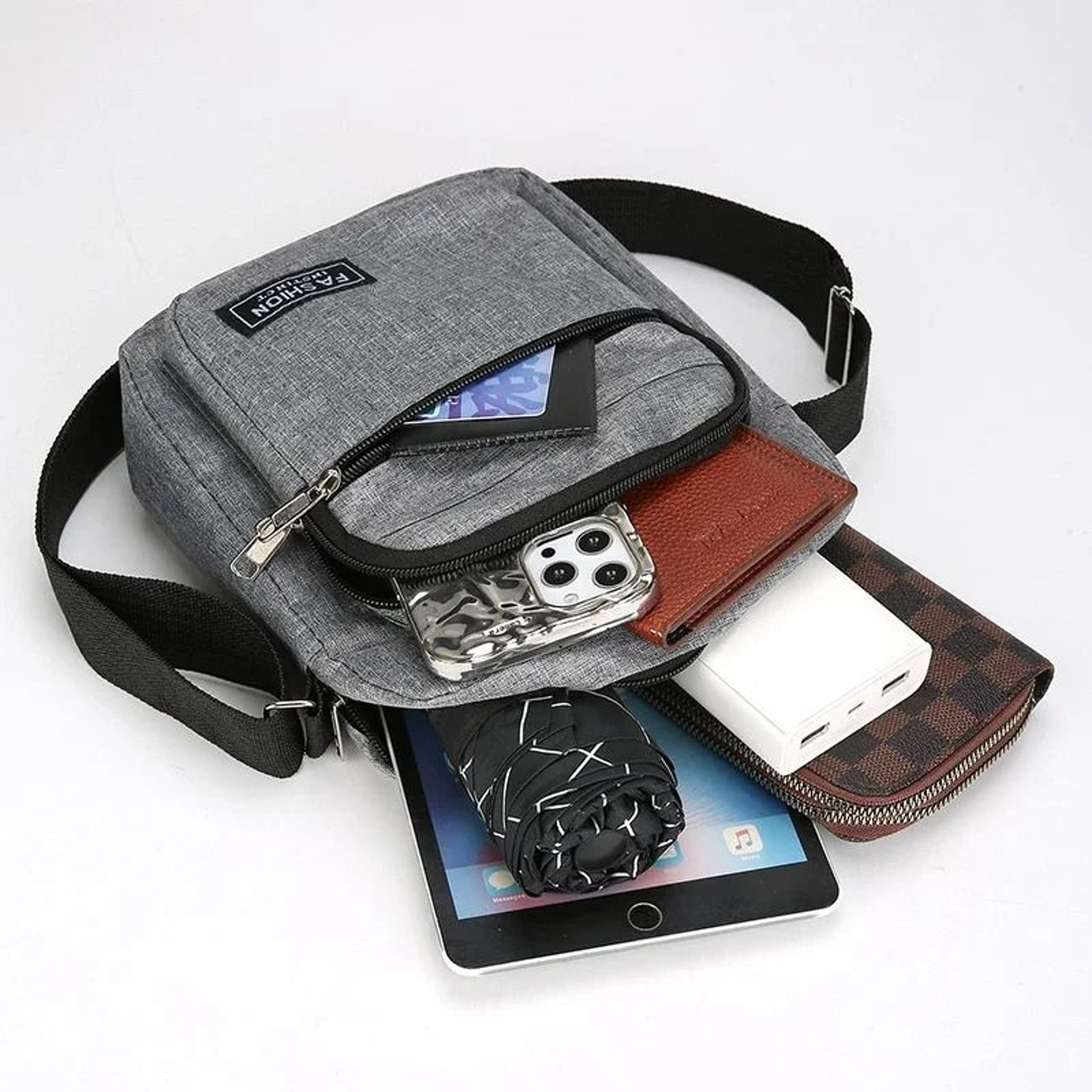 Men Crossbody Shoulder Bag With Large Capacity Oxford Travel Satchel 5