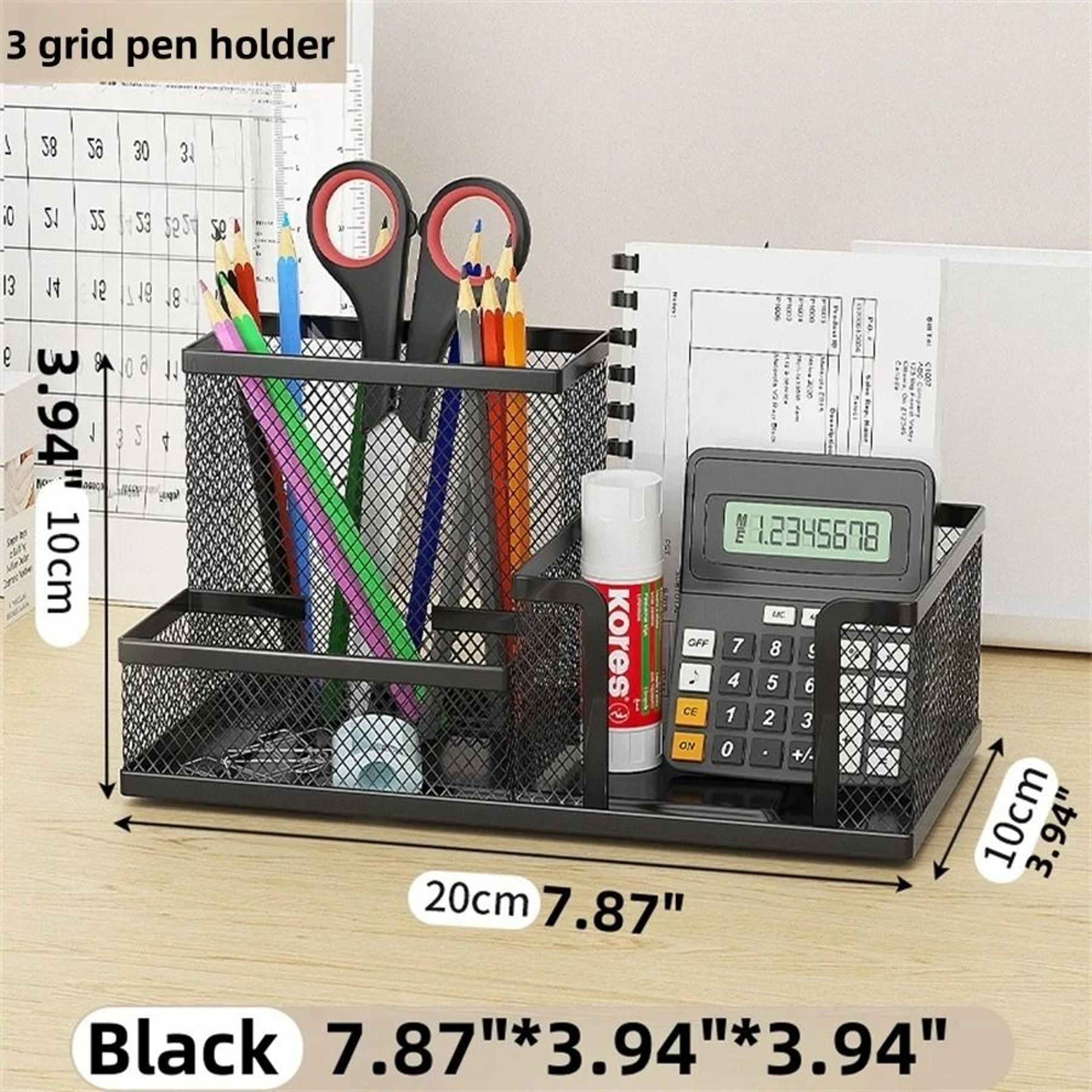 Mesh Desk Organizer With Multi Compartments For Office And Workspace Storage 6