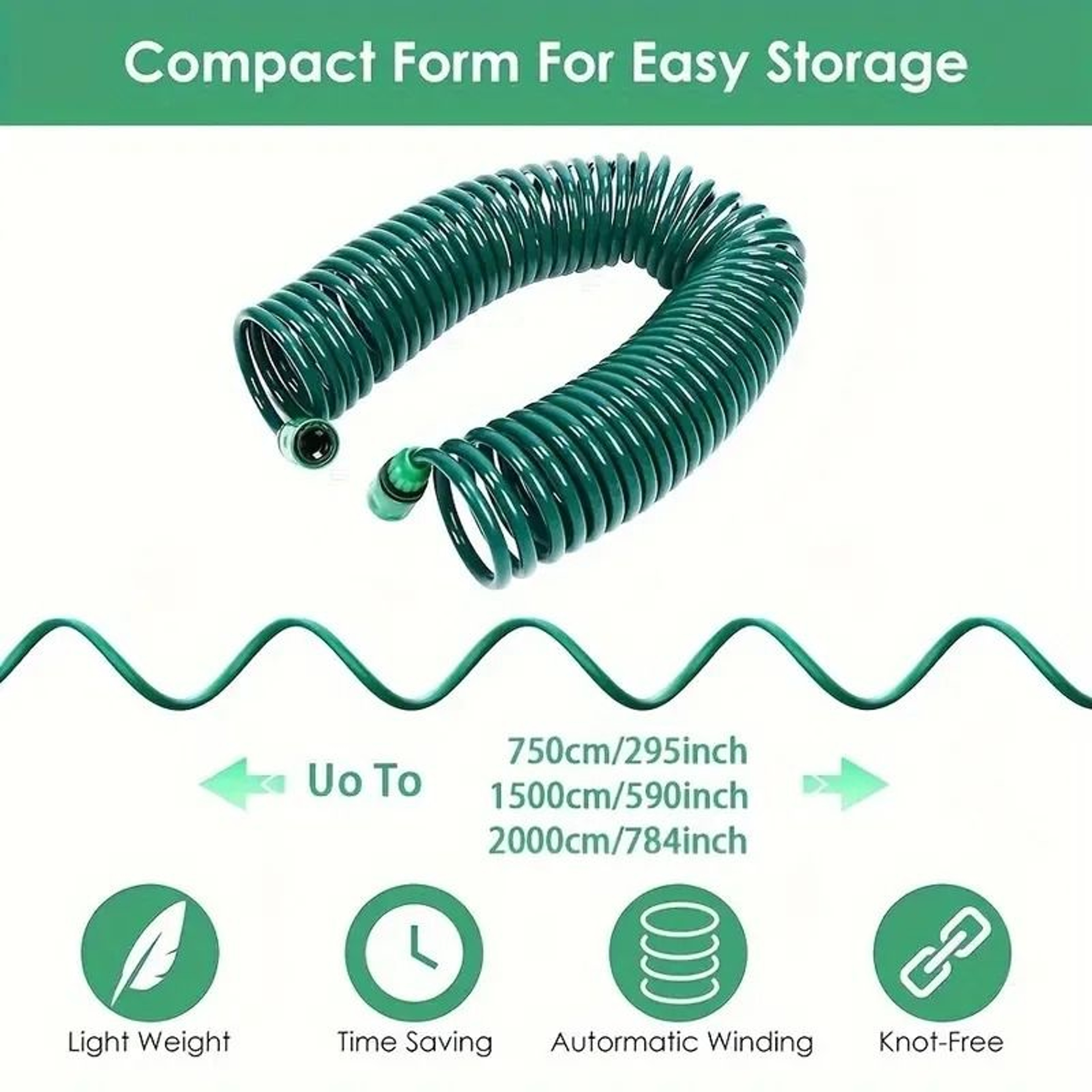 Seven Point Five Meter Garden Telescopic Spring Hose With Spray Gun For Home Use 2