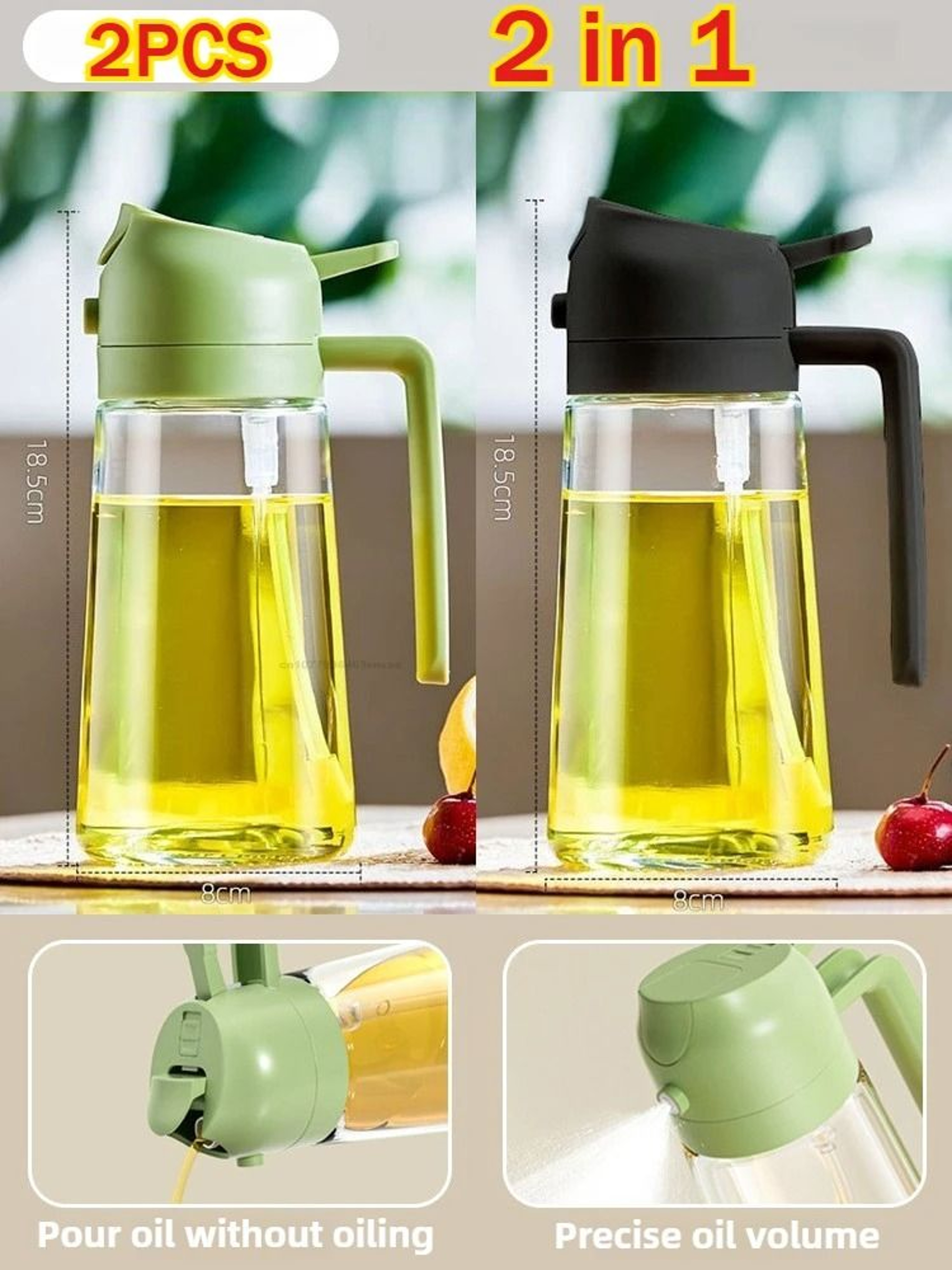Two In One Olive Oil Dispenser And Sprayer Plastic Bottle For Kitchen Use 9