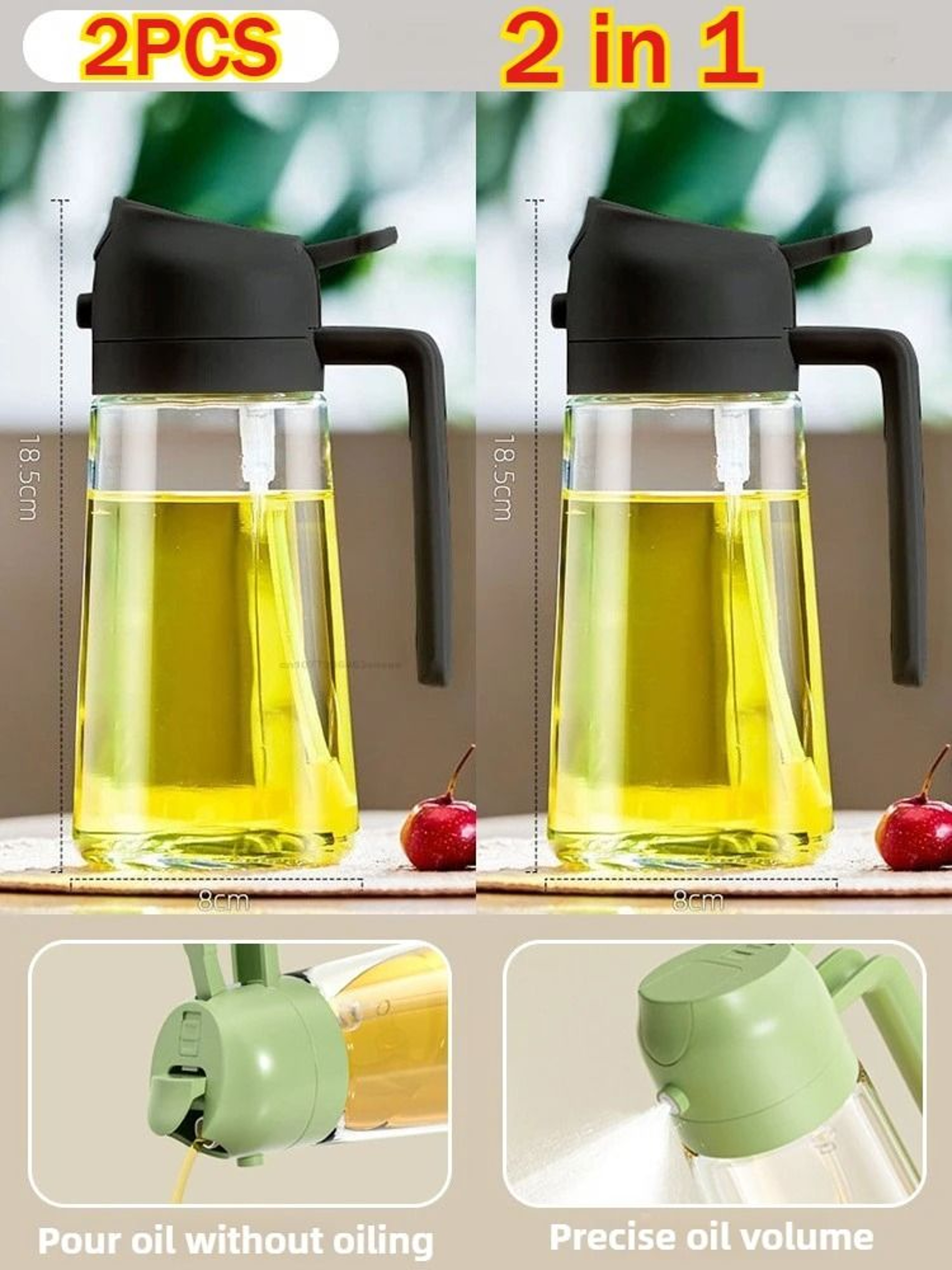 Two In One Olive Oil Dispenser And Sprayer Plastic Bottle For Kitchen Use 11
