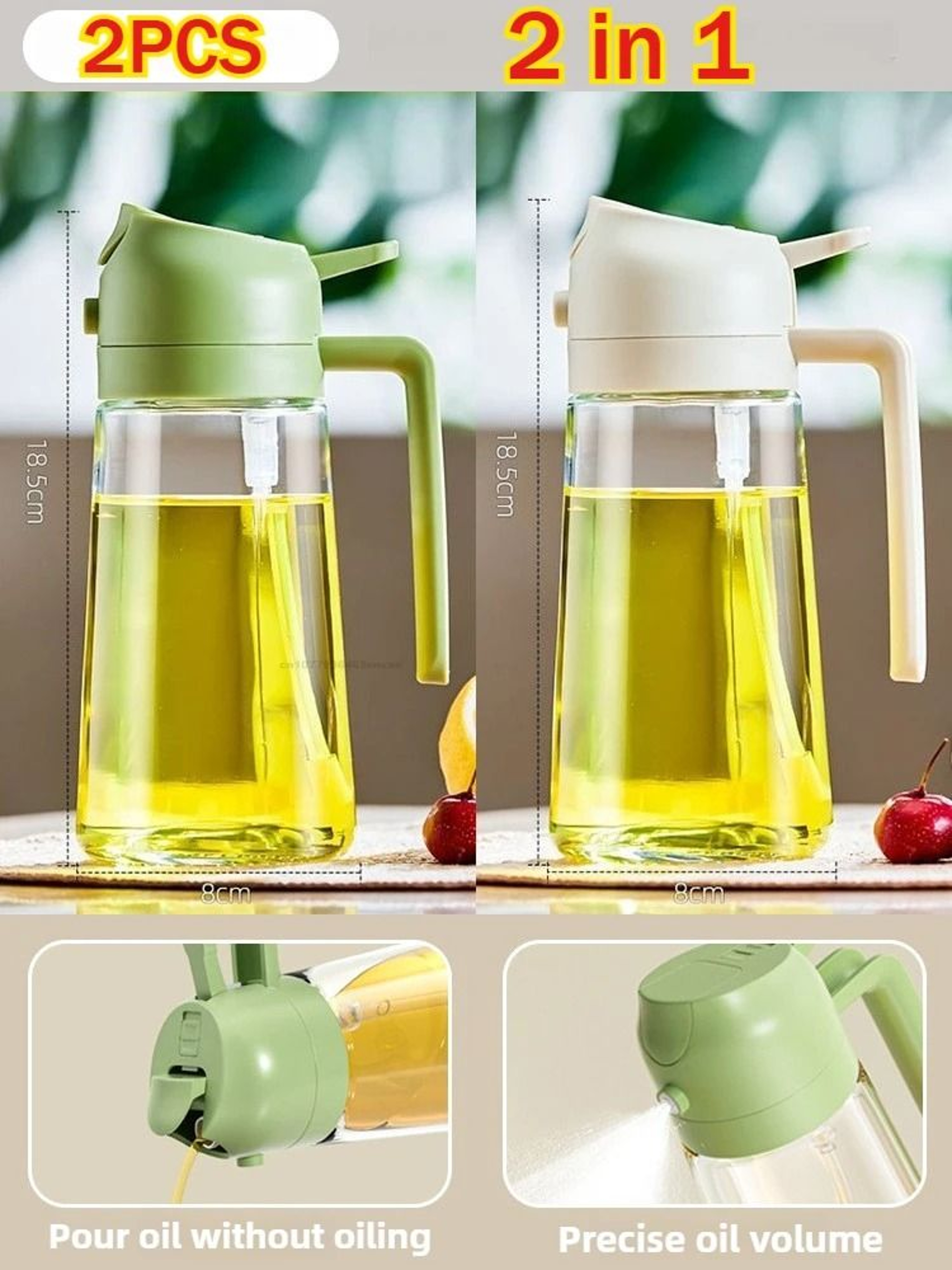 Two In One Olive Oil Dispenser And Sprayer Plastic Bottle For Kitchen Use 13
