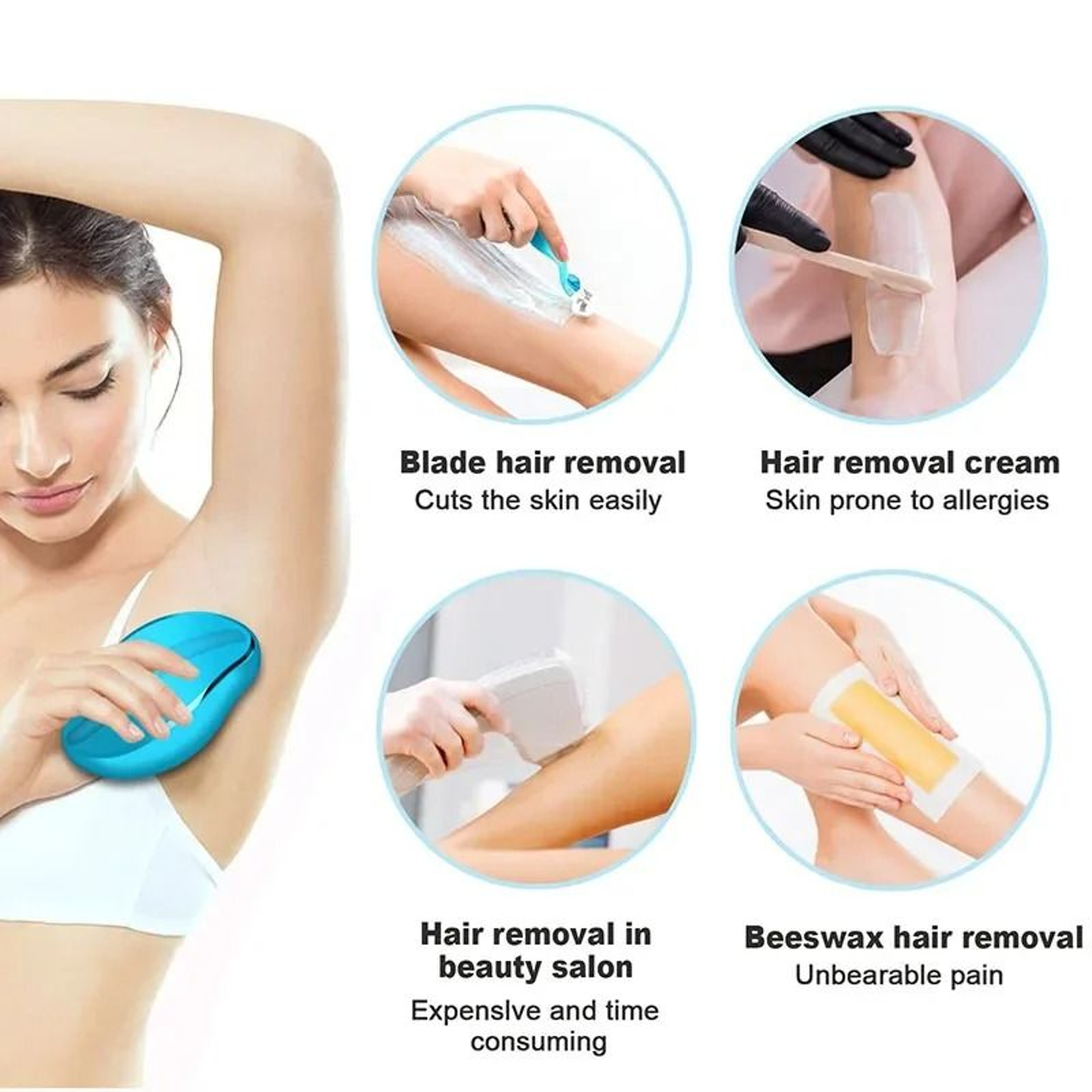 Crystal Hair Removal Eraser Nano Glass Body Exfoliating Tool 3