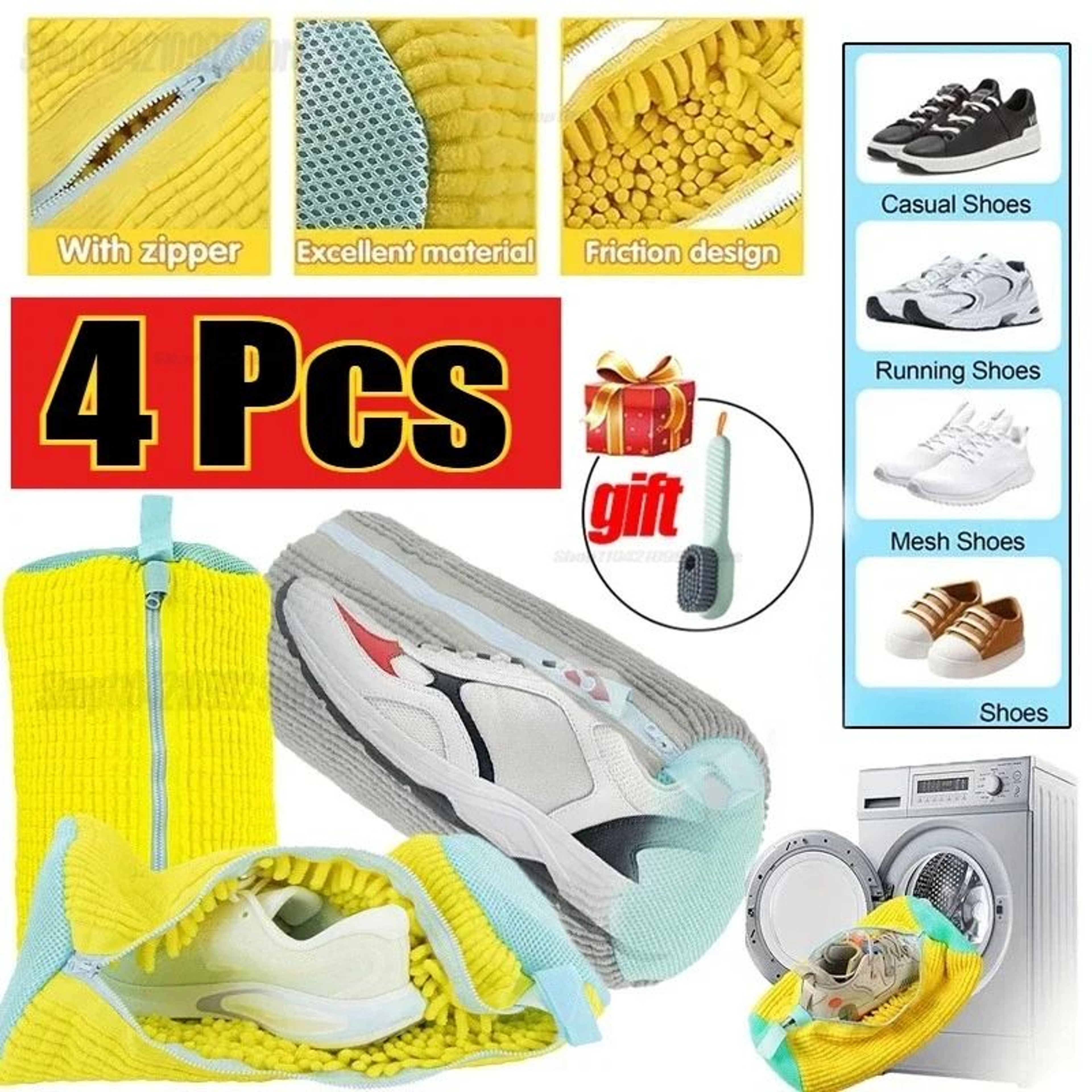 Machine Washable Shoe Laundry Bag With Soft Fiber Liner And Adjustable Strap 1