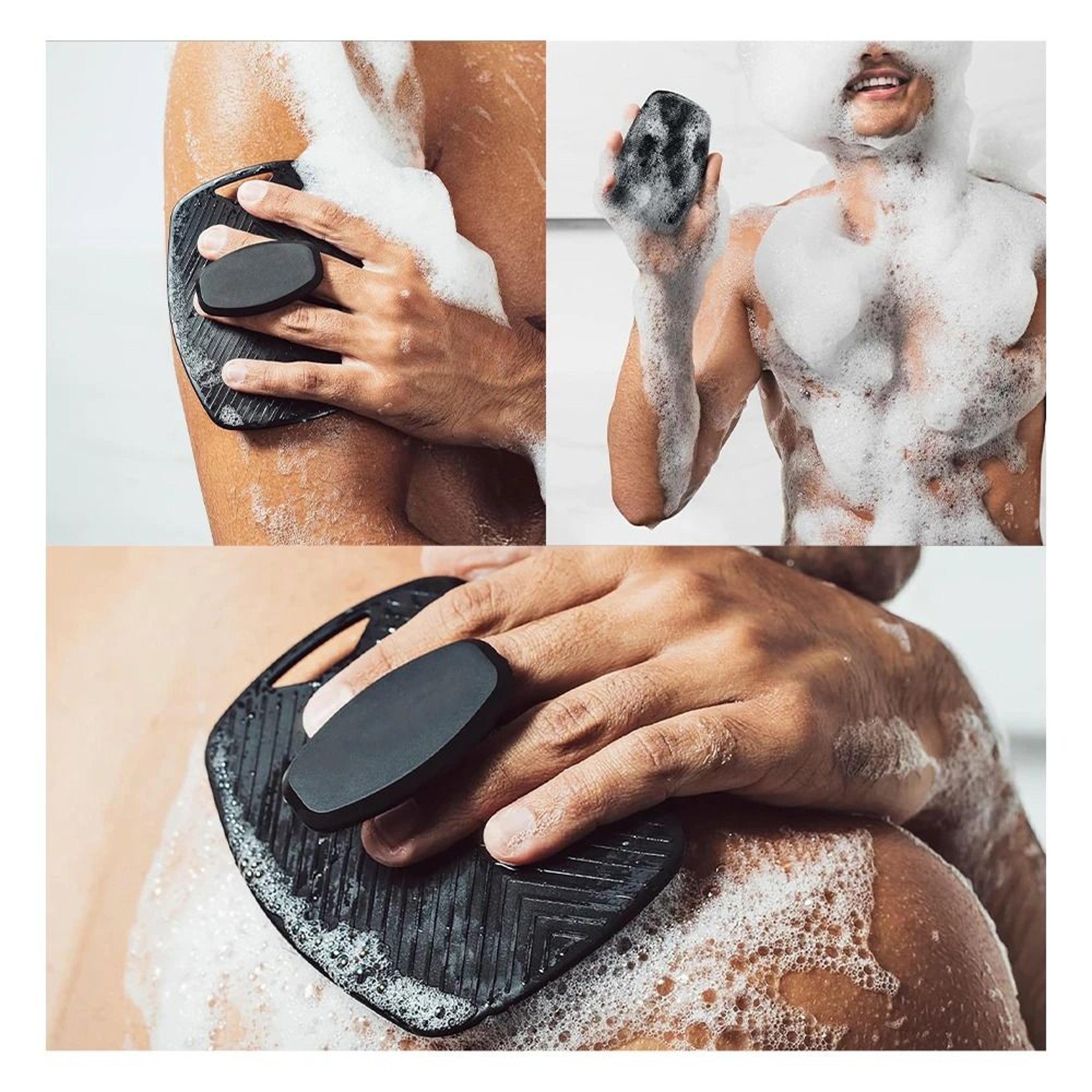 Exfoliating Silicone Body Scrubber With No Slip Handle For Deep Cleaning And Massage 4