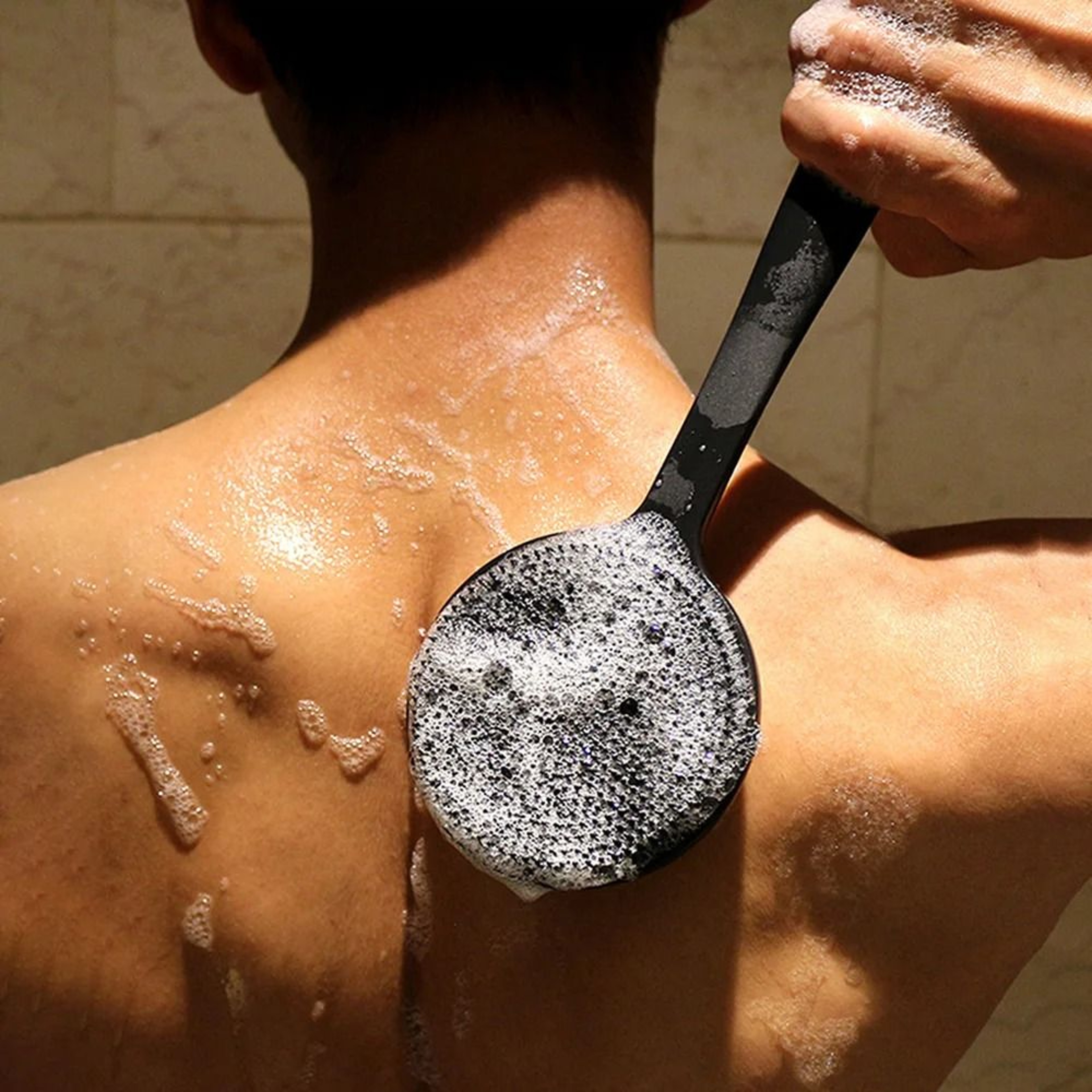 Bath Soft Back Brush With Long Handle Exfoliating Silicone Shower Scrub Brush 5