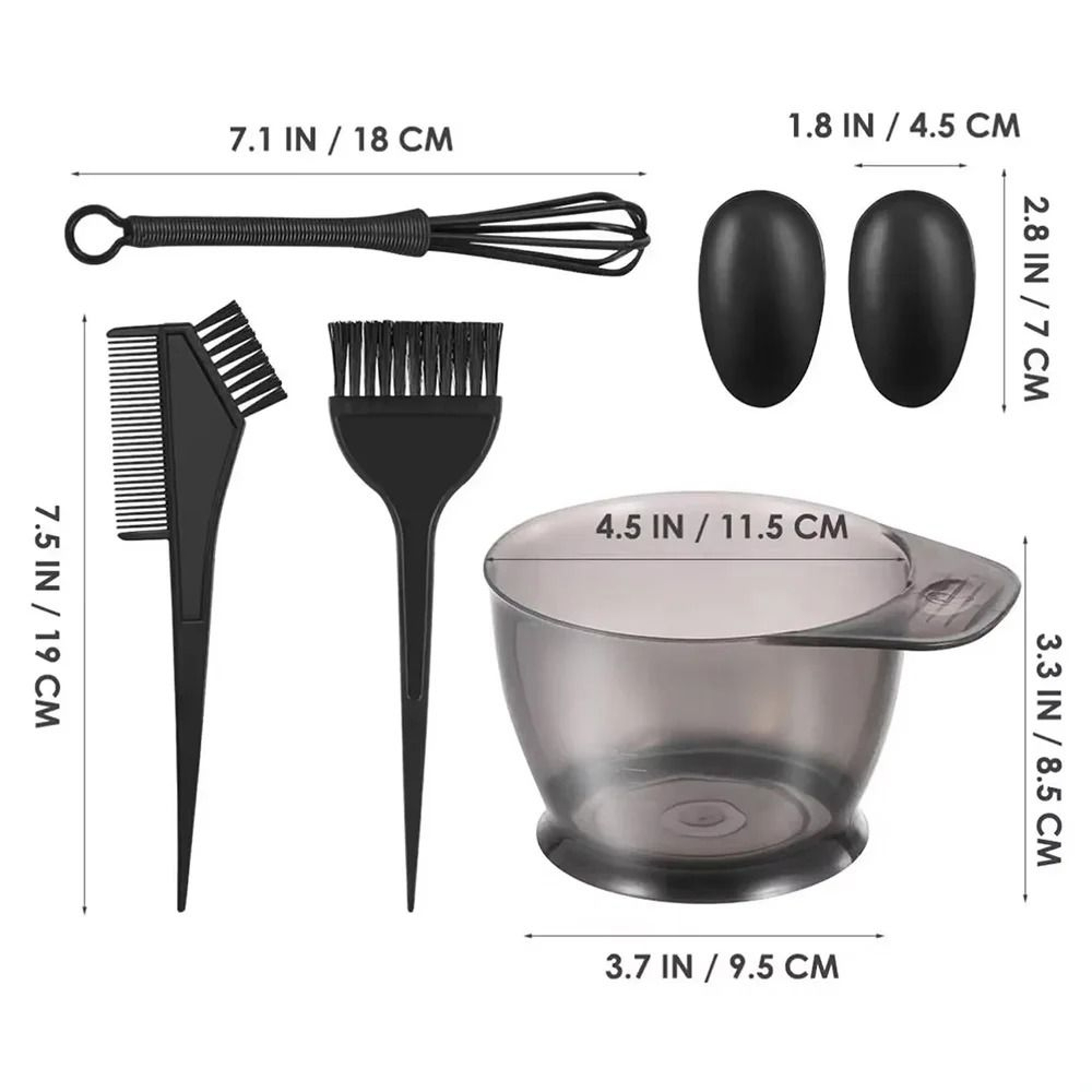 Hair Coloring Kit With Mixing Bowl Brushes Clips And Gloves For Salon Or Home Use 6