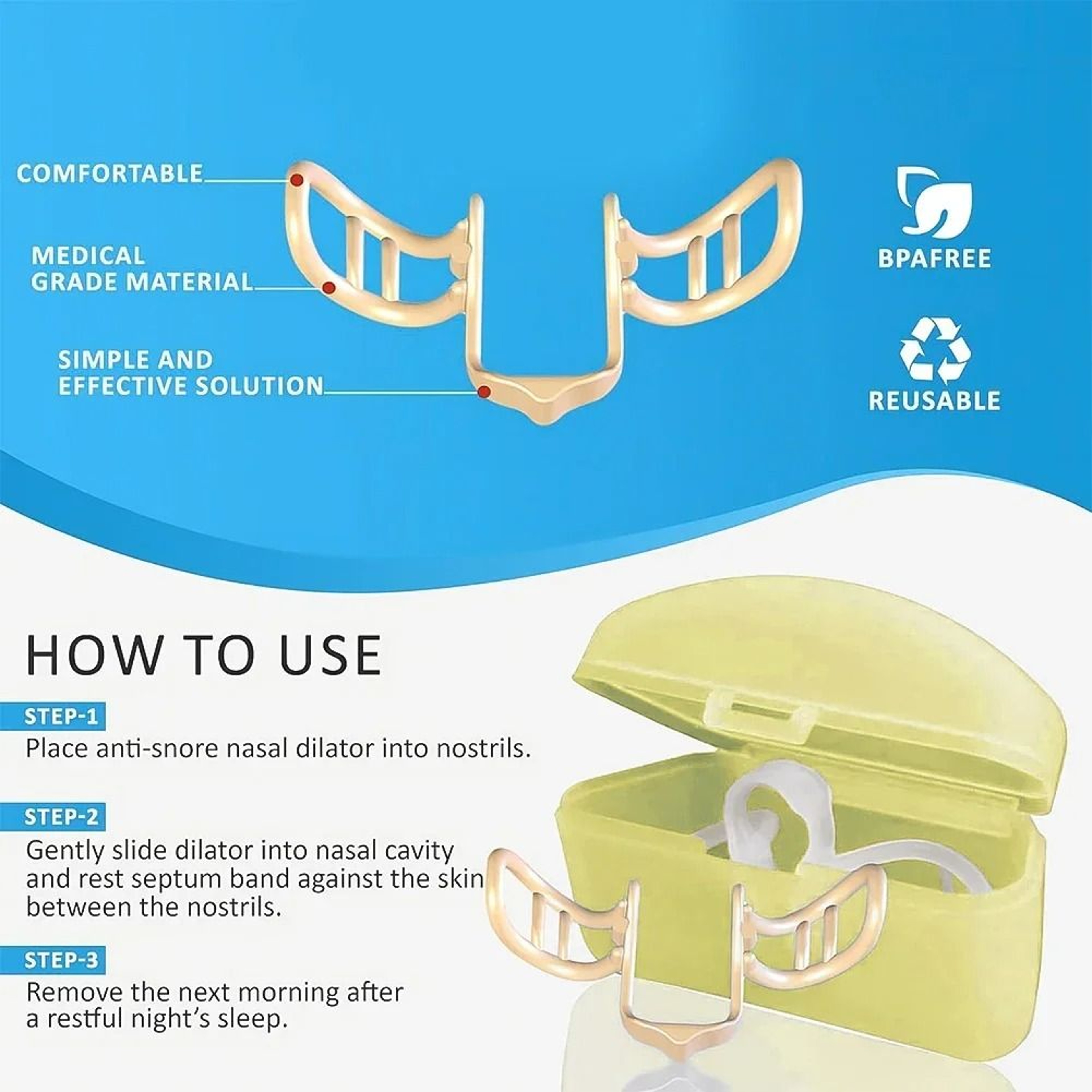 Snore Stopper Nasal Dilator Anti Snoring Silicone Nose Clip For Better Sleep 4