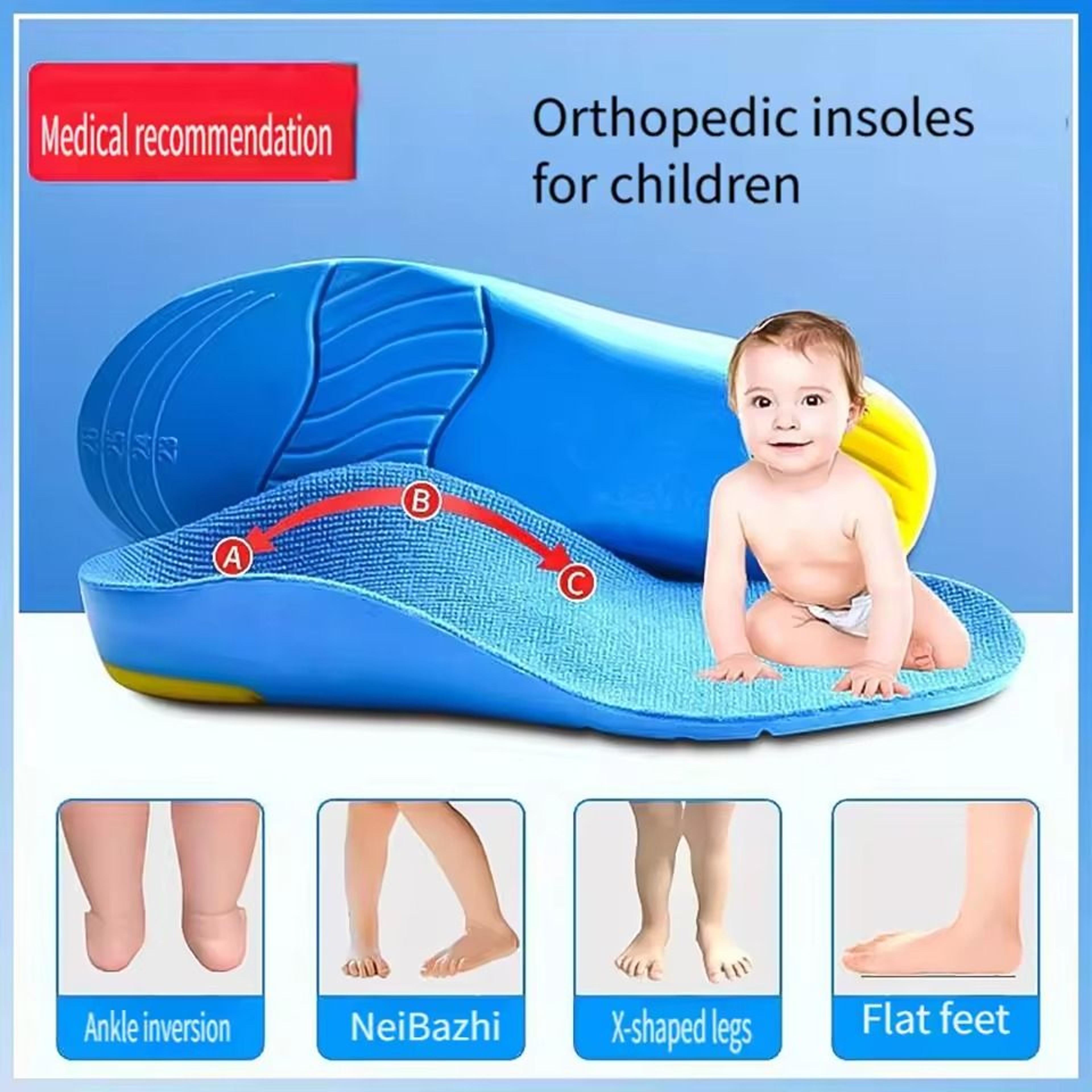 Kids Orthotic Insoles For Flat Feet And Arch Support With Comfortable Sports Cushioning 0