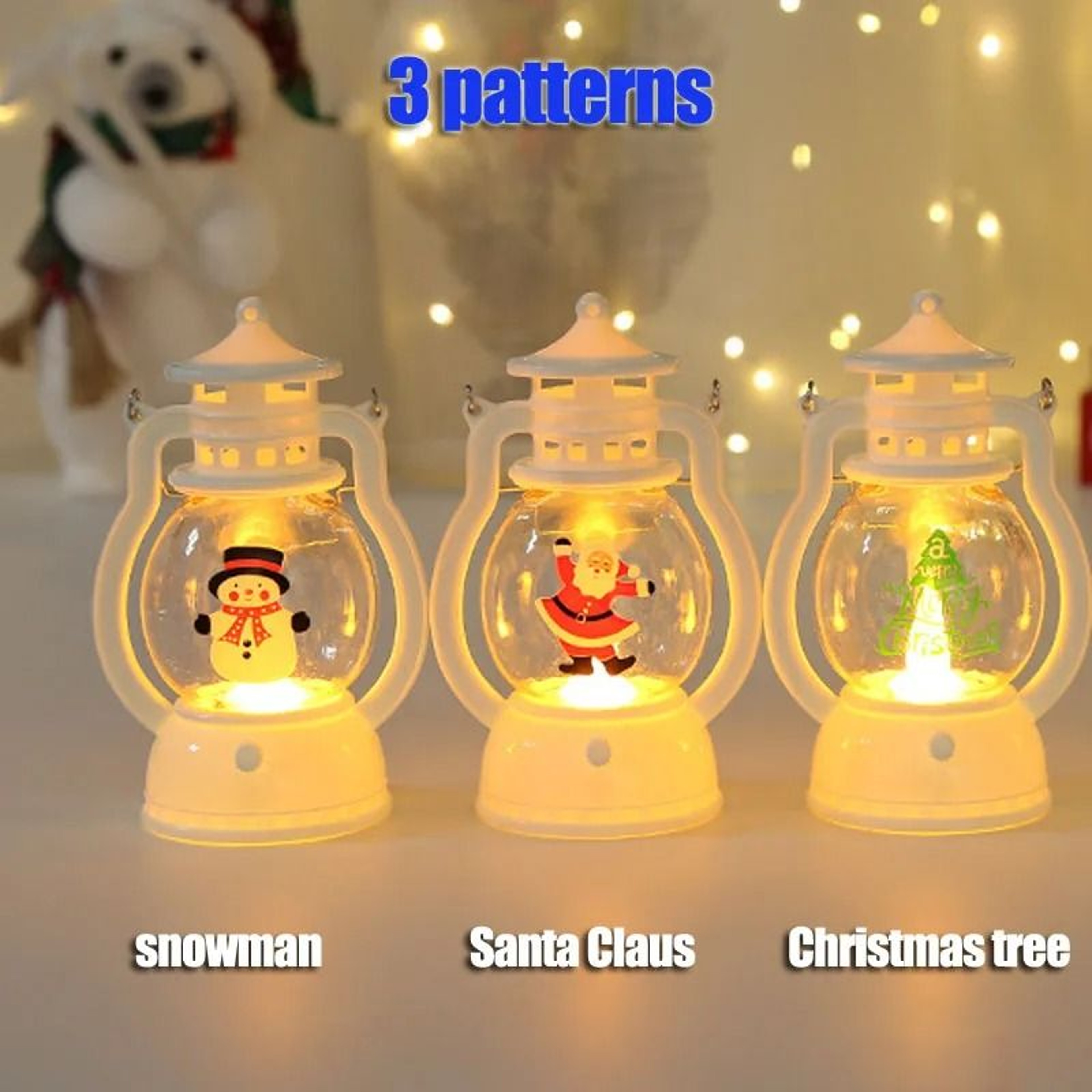 Portable LED Christmas Lantern With Santa Claus Design For Festive Holiday Decor 1