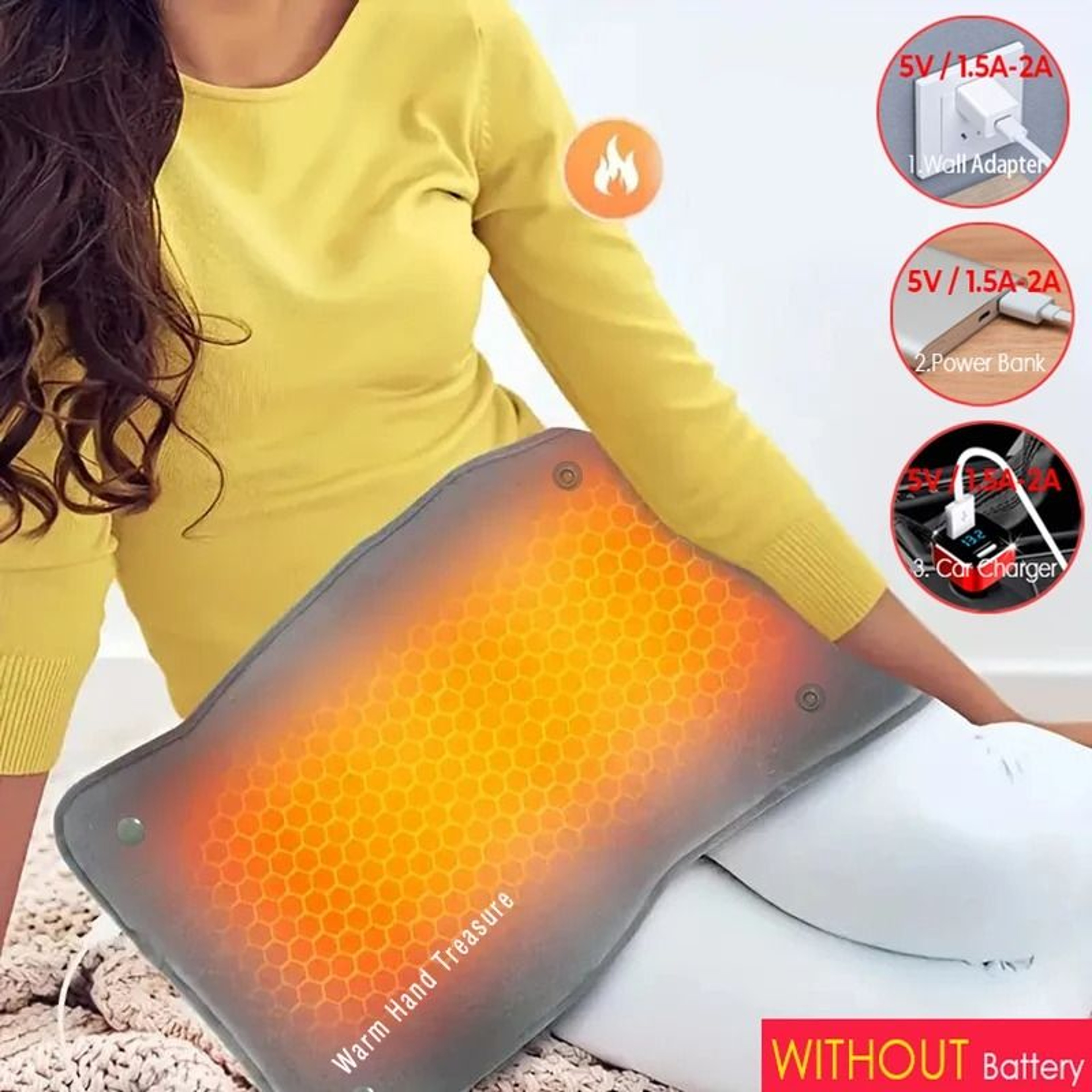 Graphene Quick Heating Warming Pad With Adjustable Temperature And USB Power 0