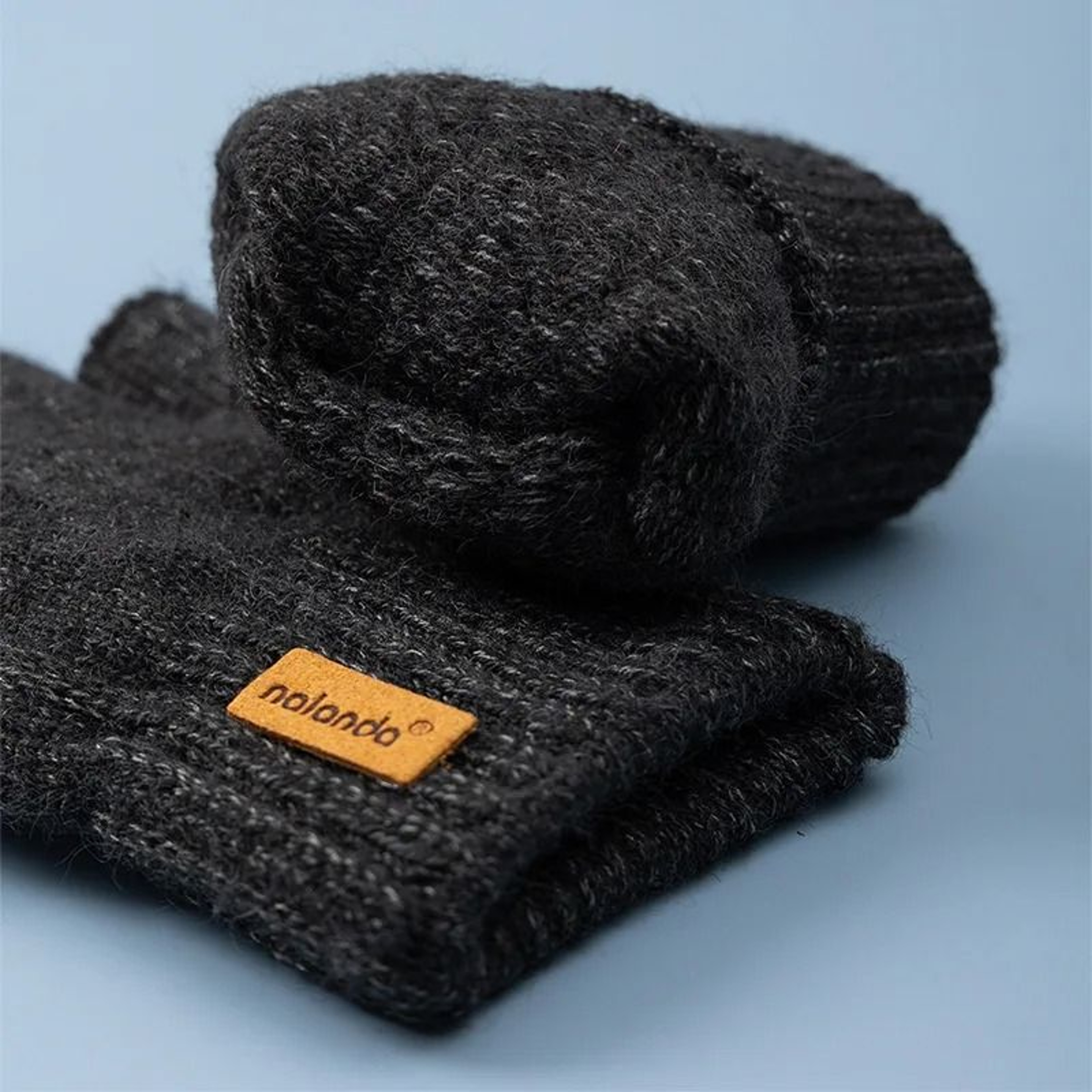 Warm Knitted Fingerless Winter Gloves With Plush Lining For Outdoor Touchscreen Use 5