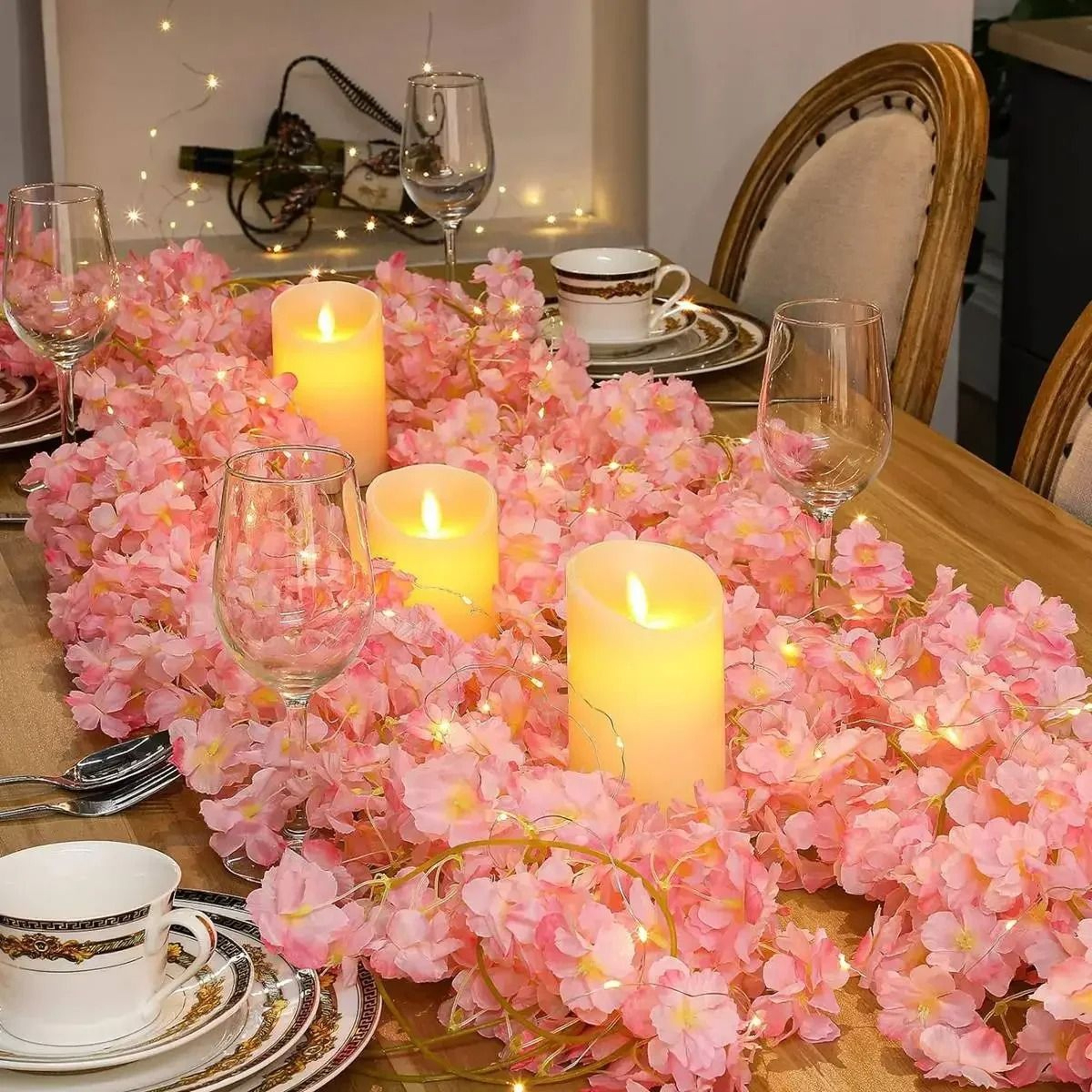 Cherry Blossom 2M LED String Light Garland For Bedroom Wedding And Party Decor 5