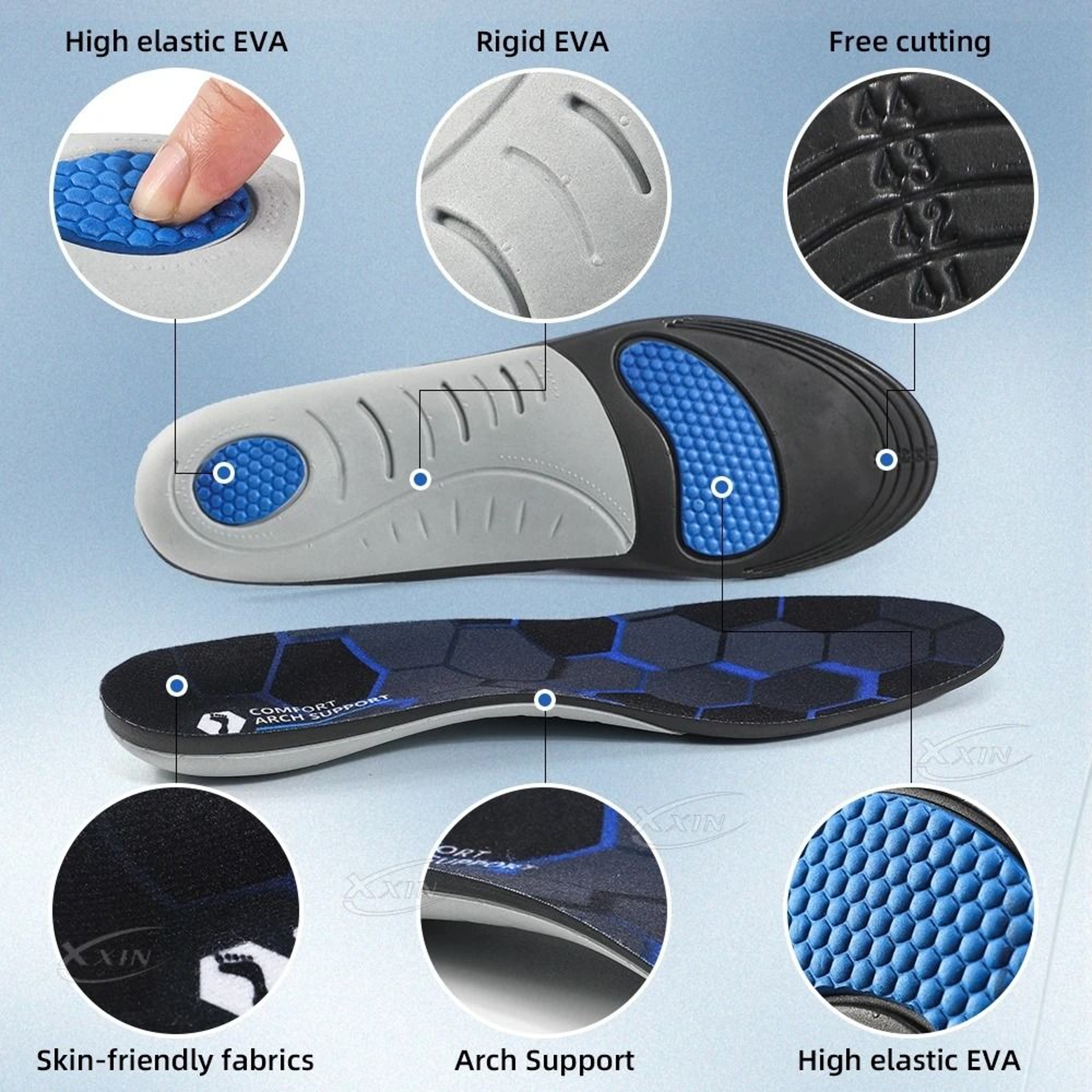 Lightweight EVA Arch Support Insoles For Running And Sports Shoes 2