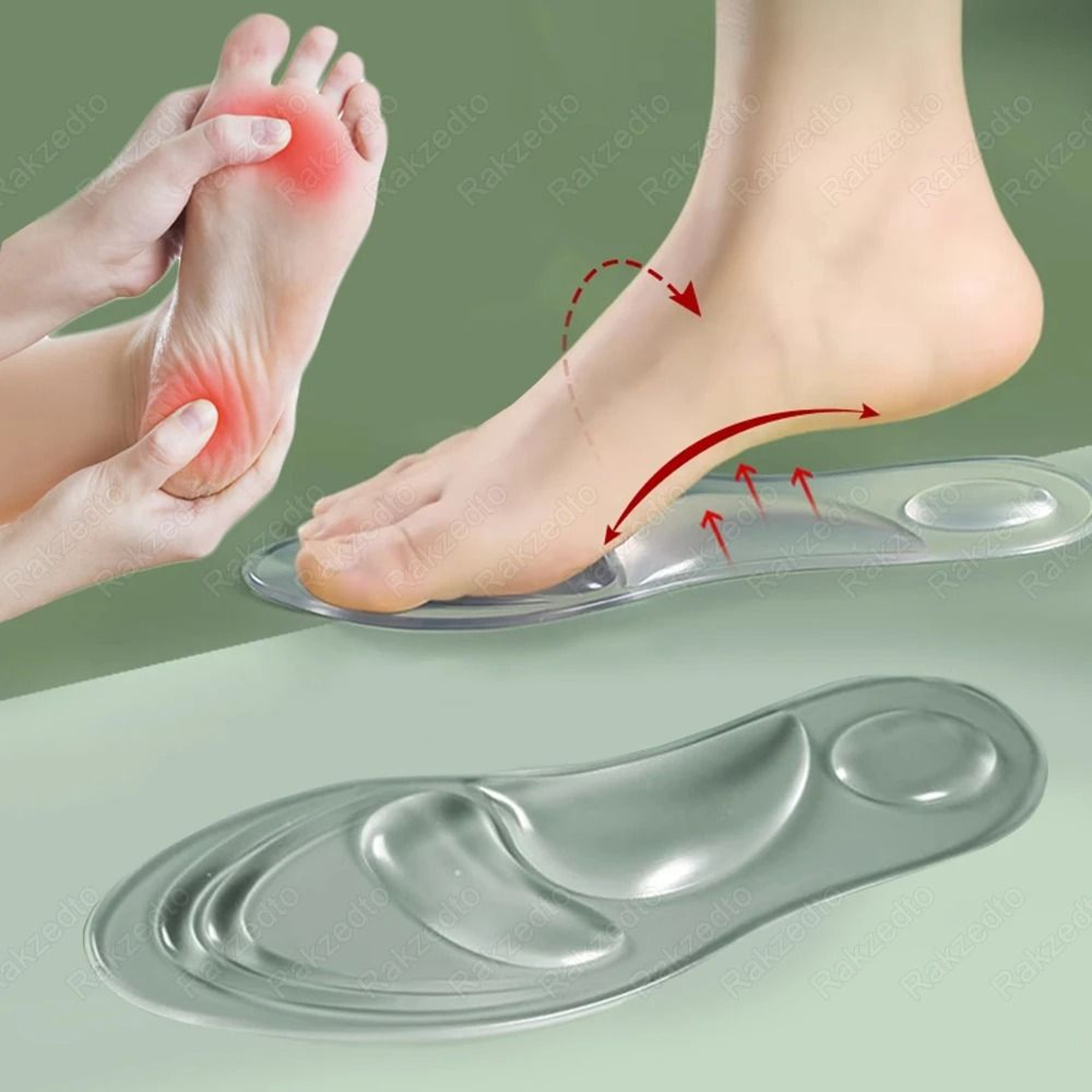 Medical Silicone Orthopedic Arch Support Insoles For Flat Feet And Plantar Fasciitis Relief 0
