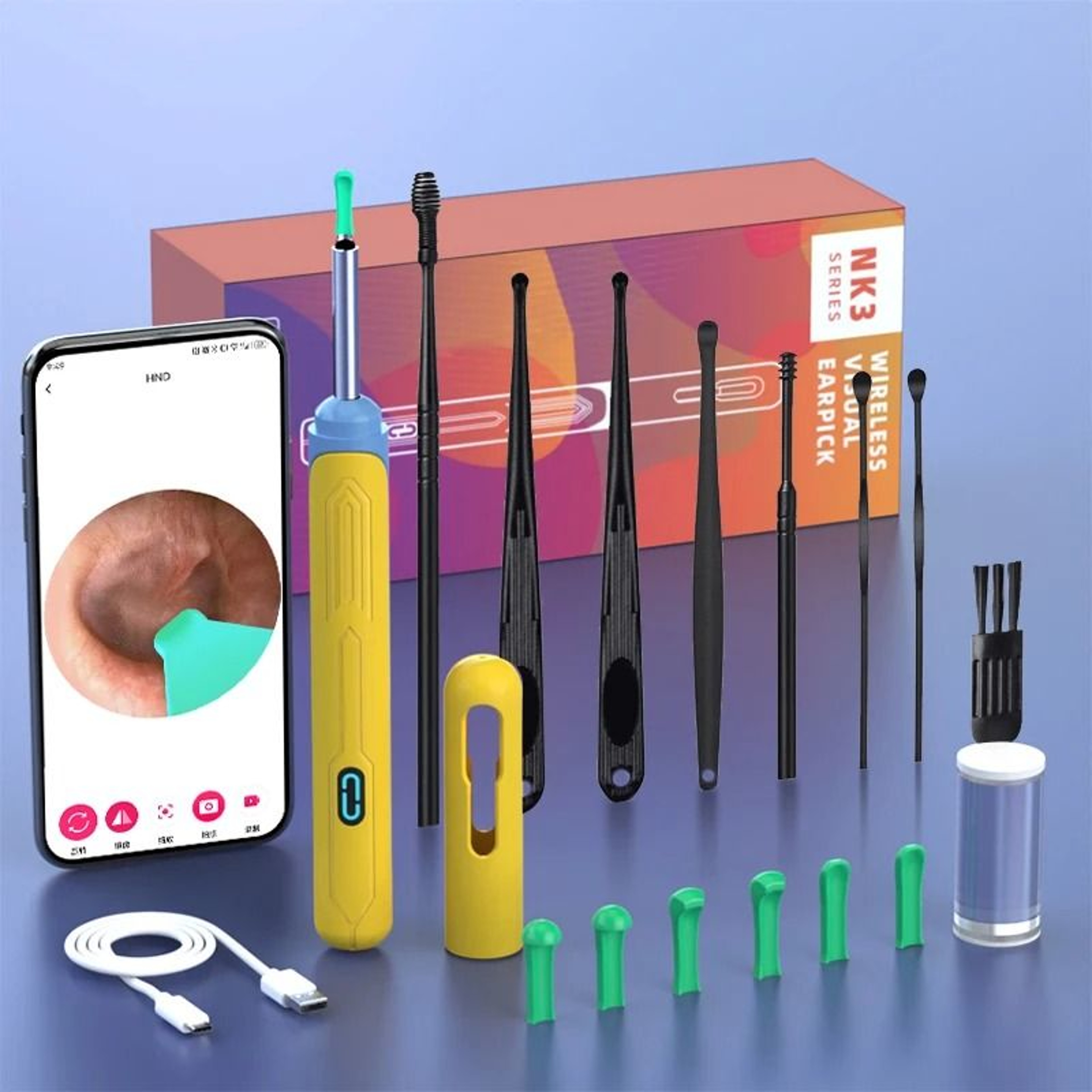 Ear Cleaner Camera Set HD Otoscope Wax Removal Tool With USB C Charging And Ear Cleaning Accessorie 15