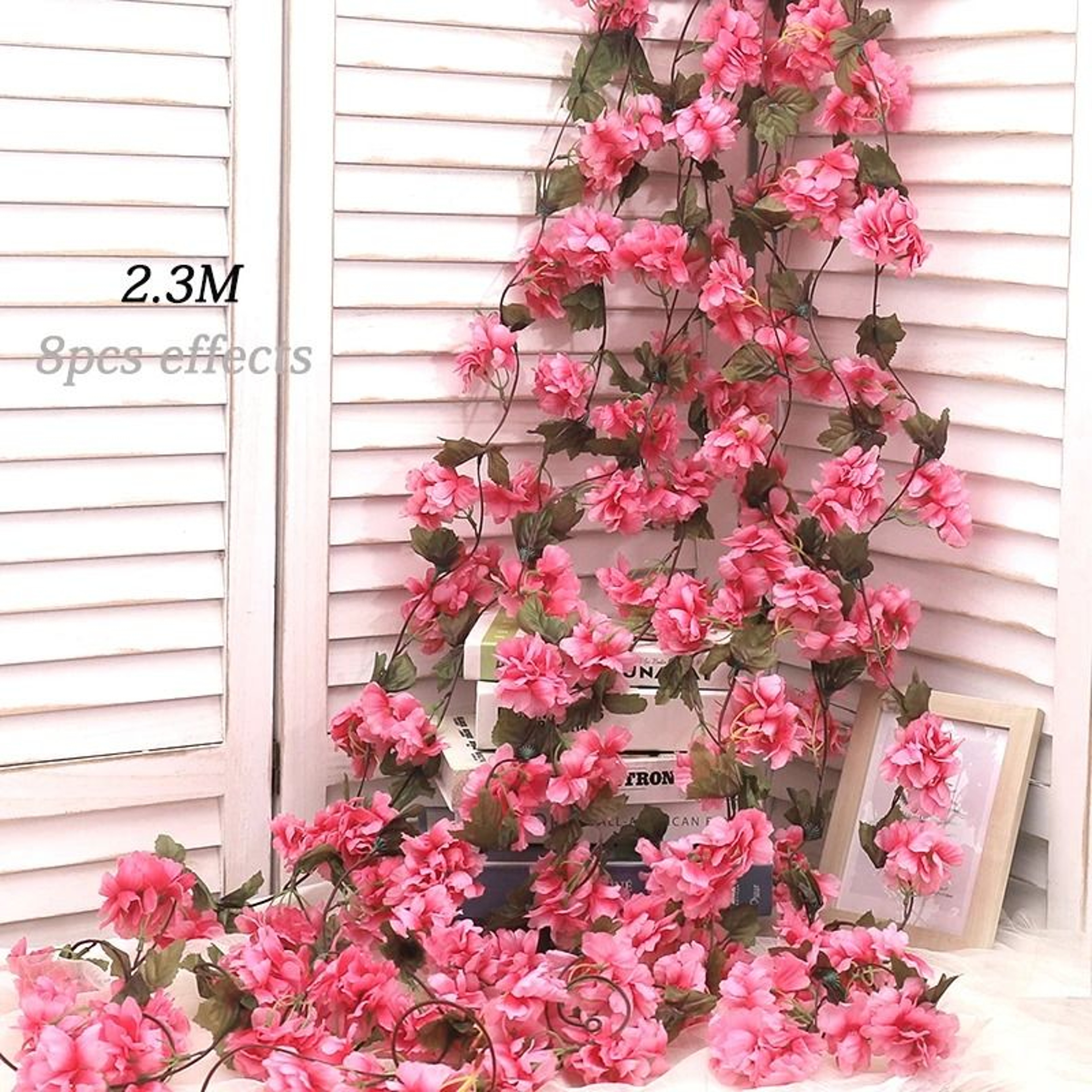 Artificial Sakura Flower Vine Hanging Floral Garland For Home And Wedding Decor 9